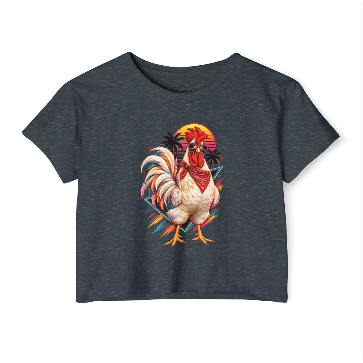 Rooster Sunset Crop Top — Women's Festival Tank Top