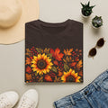 Sunflower & Autumn Leaves T-Shirt — Fall Floral Tee
