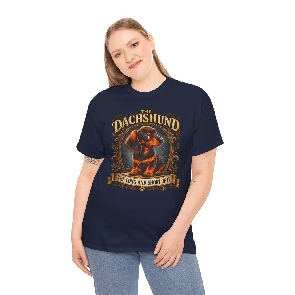 Dachshund Tee - "The Long and Short of It" Vintage Dog T-Shirt