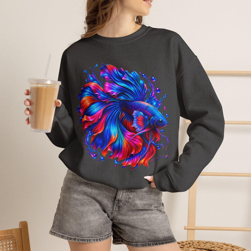 Betta Fish Colorburst Crewneck Sweatshirt