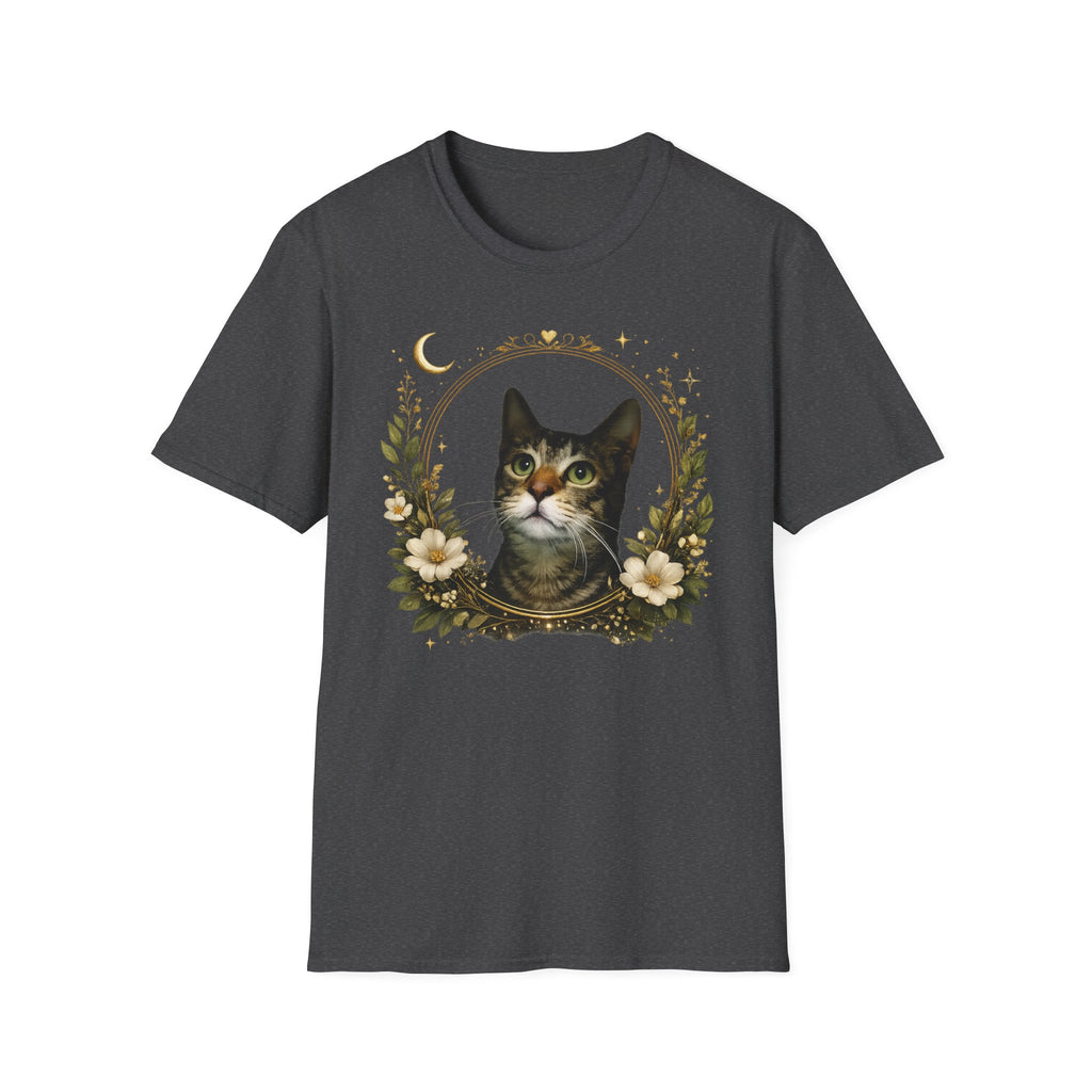 Cat Portrait T-Shirt – Vintage Floral Tabby Tee