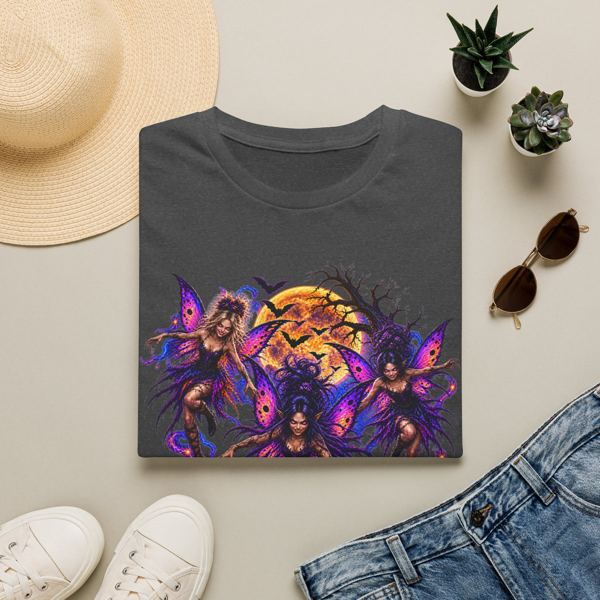 Fairy Moon Tee — Mystical Butterfly Faeries Graphic T-Shirt