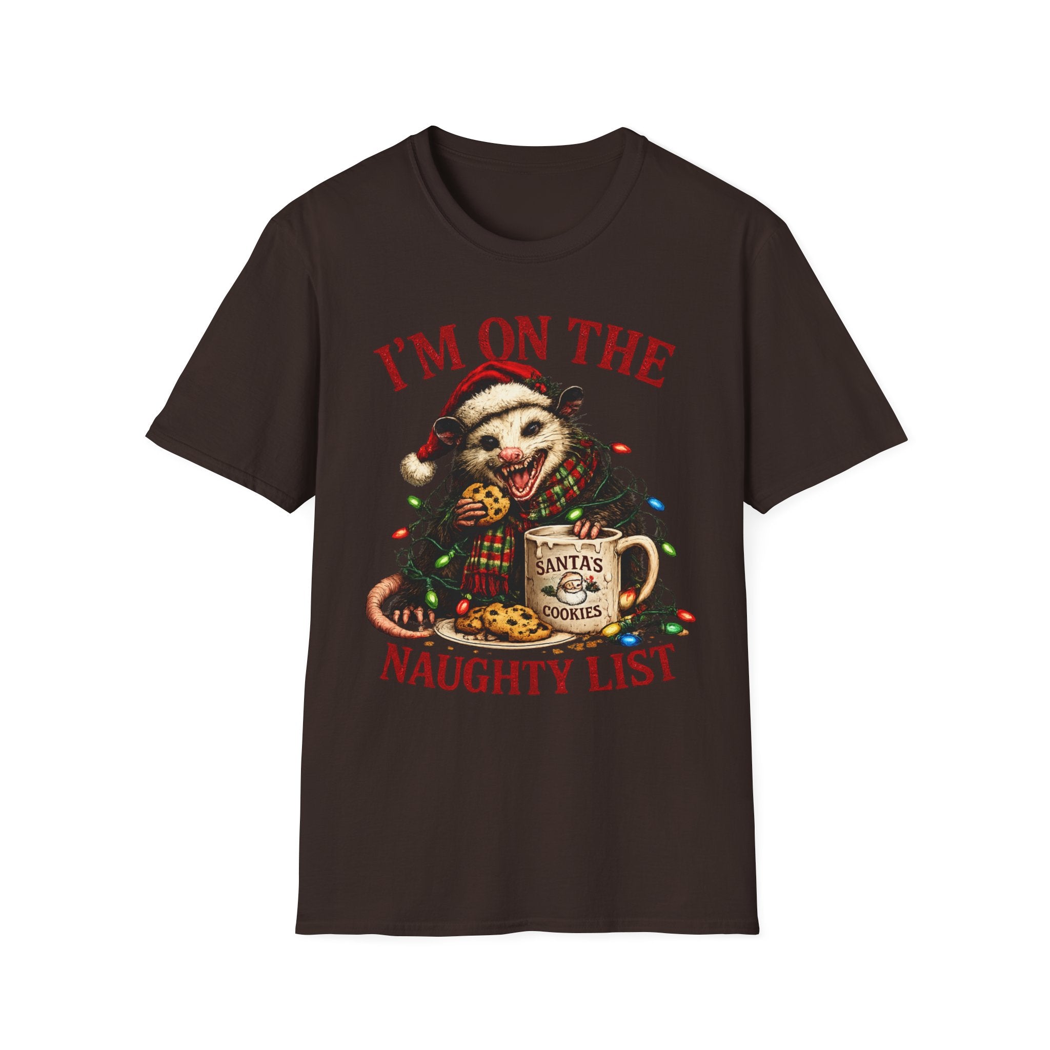 I'm On The Naughty List Possum T-Shirt — Funny Holiday Christmas Tee