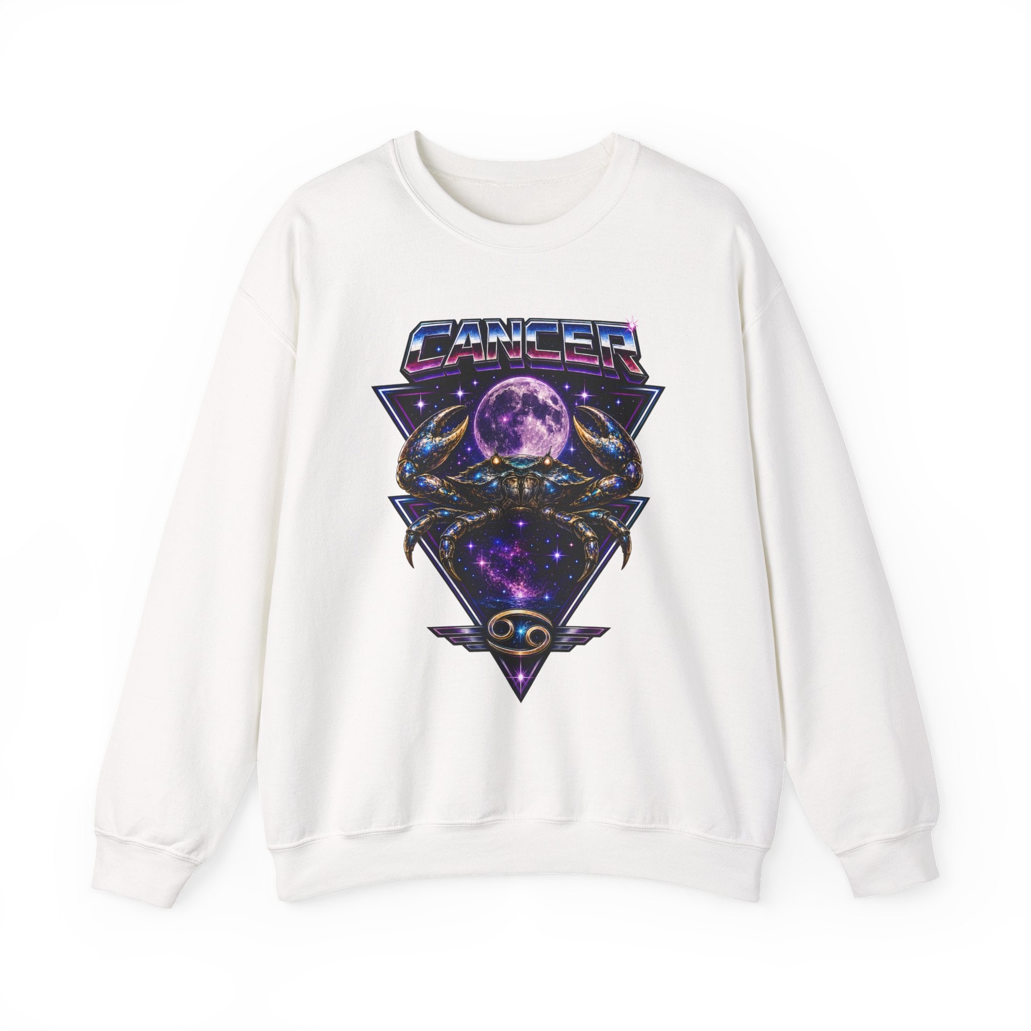 Cancer Zodiac Crewneck Sweatshirt — Retro Cosmic Crab Astrology Design