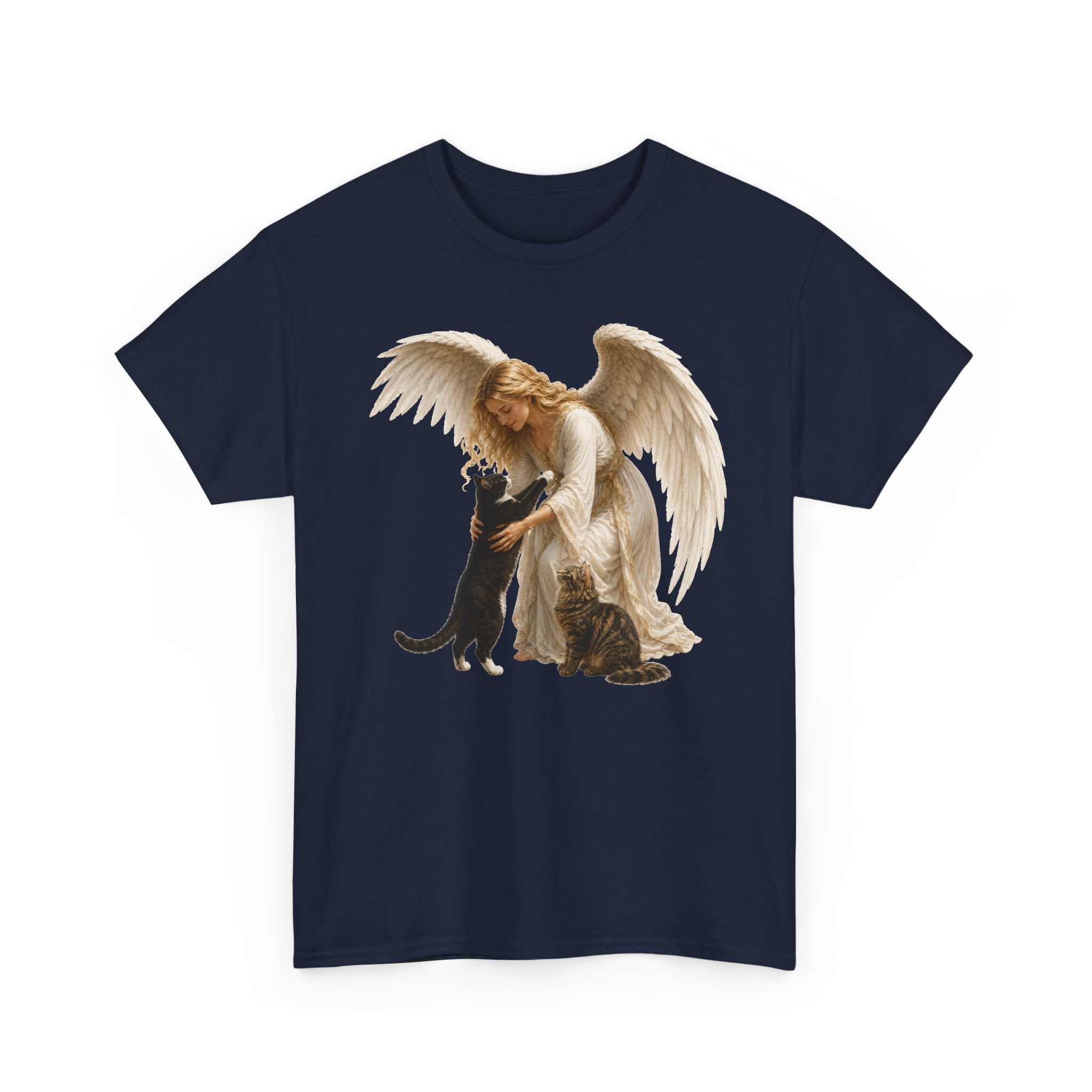 Angel with Cat T-Shirt — Guardian Angel Pet Lover Tee
