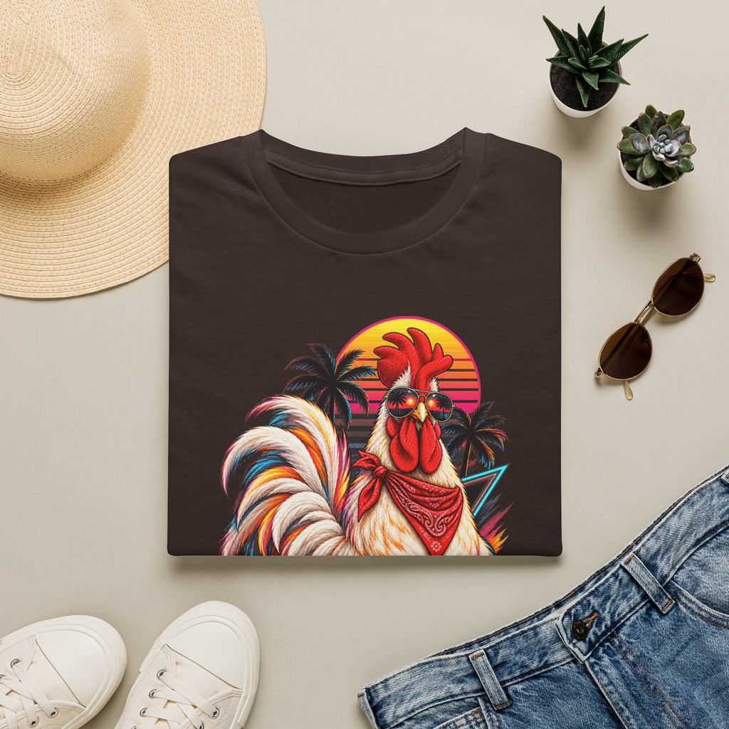 Rooster Sunset T-Shirt — Tropical Rooster Graphic Tee