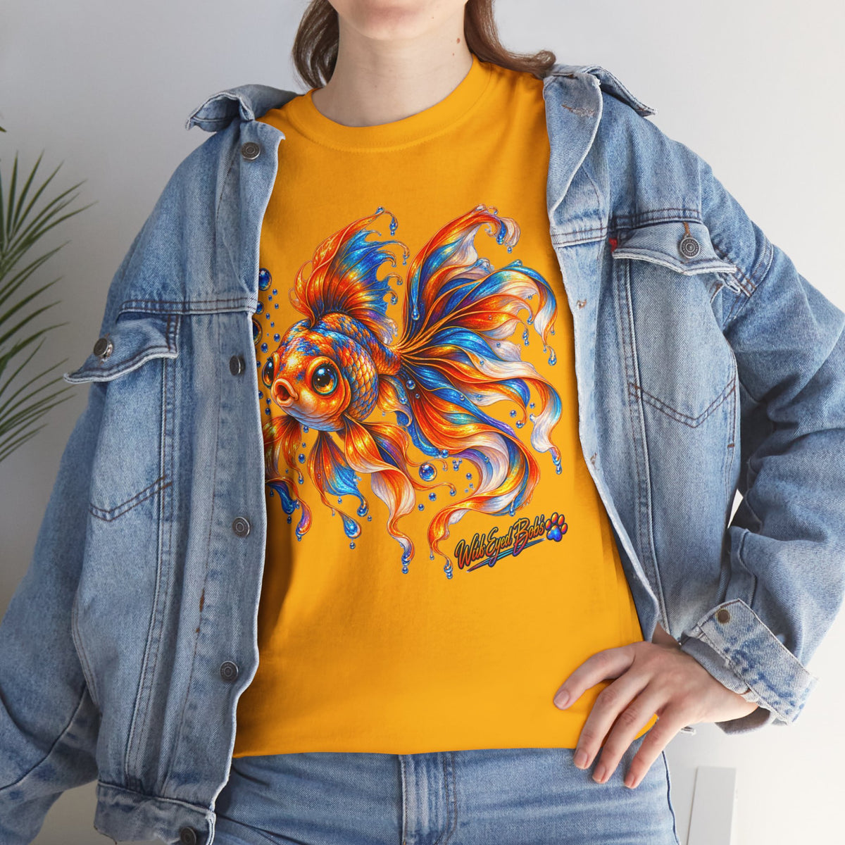 Goldfish Art T-Shirt — Colorful Fantail Goldfish Illustration Tee