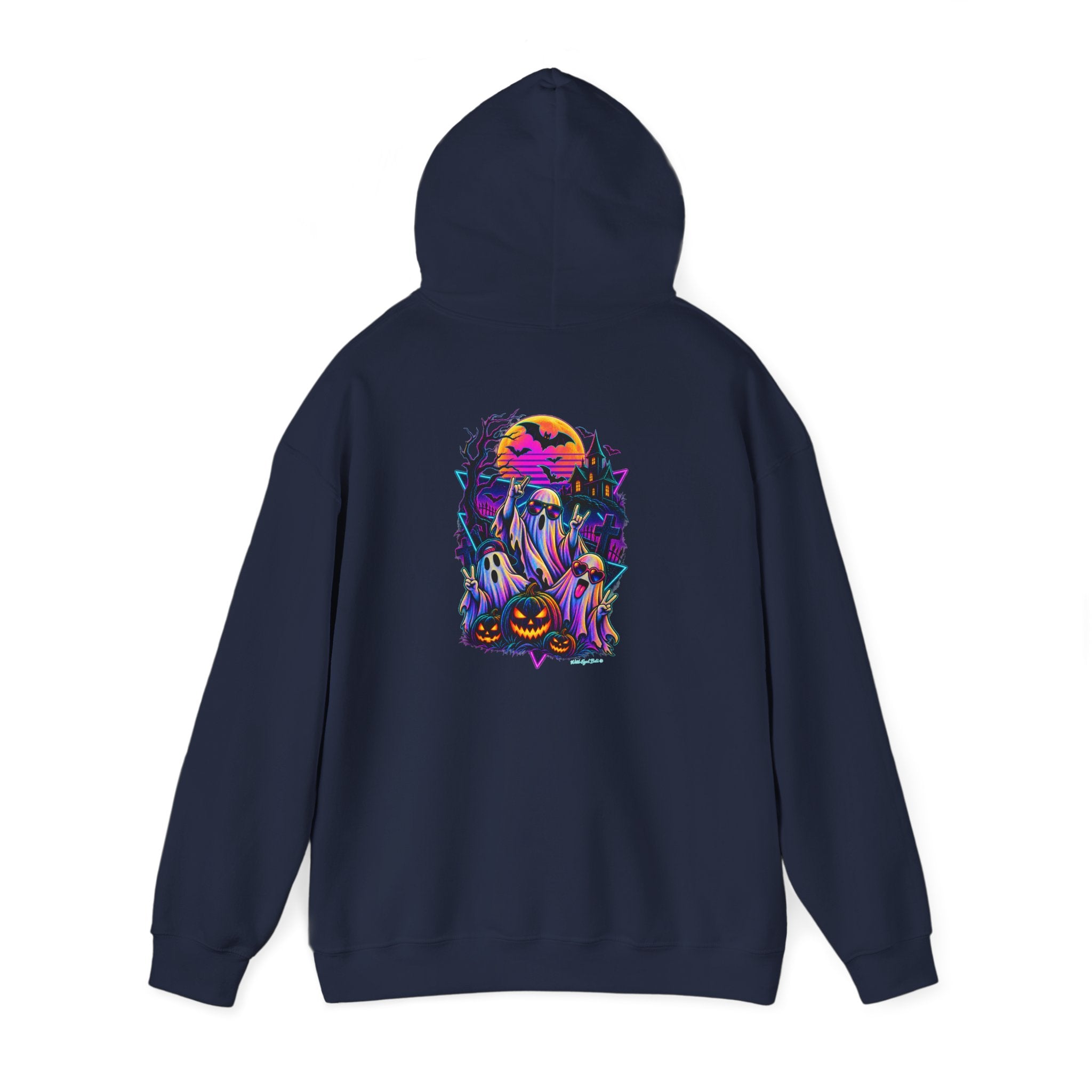 Halloween Ghosts Hoodie — Neon Haunted Night Pumpkin Sweater