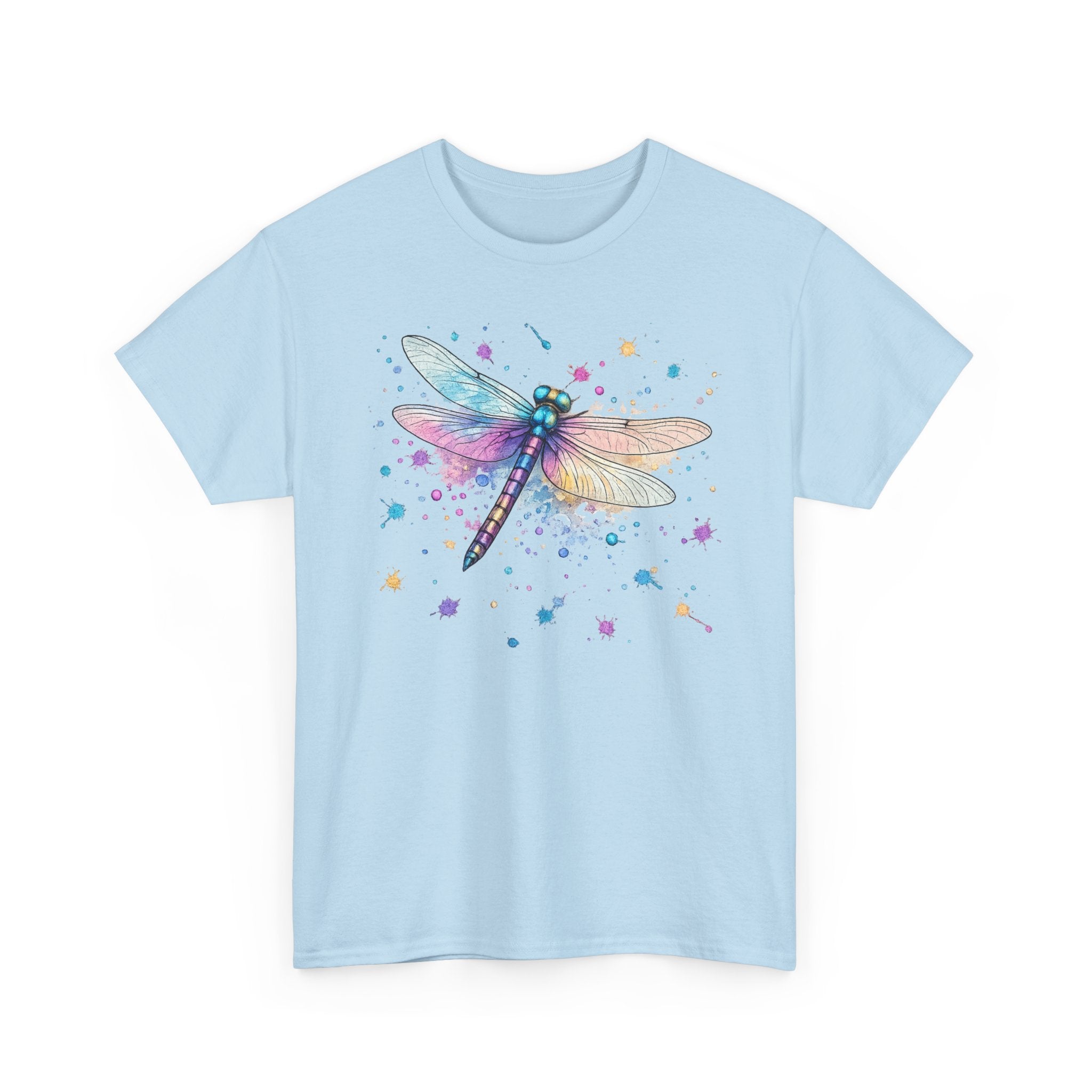 Dragonfly Watercolor T-Shirt — Pastel Splatter Nature Tee