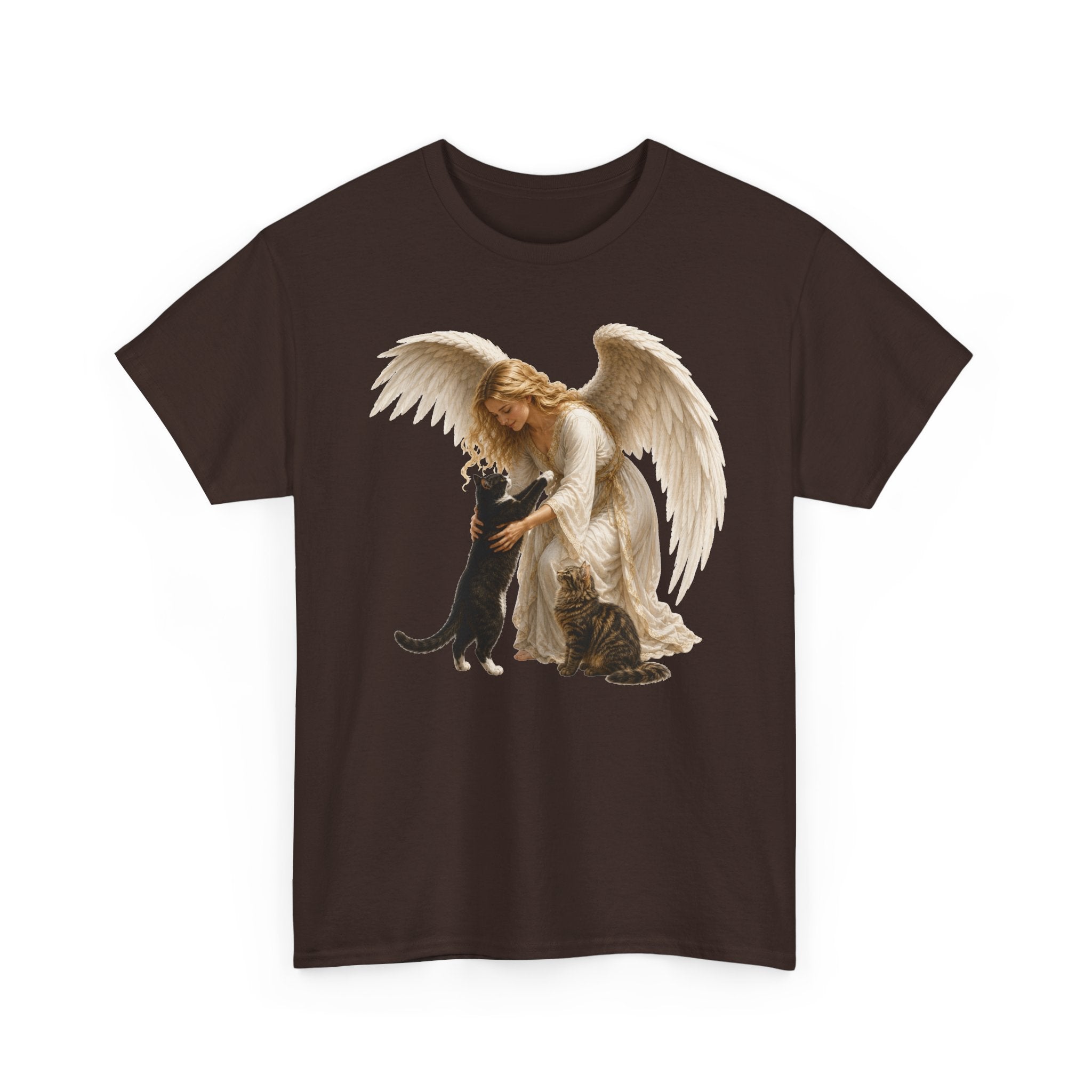 Angel with Cat T-Shirt — Guardian Angel Pet Lover Tee