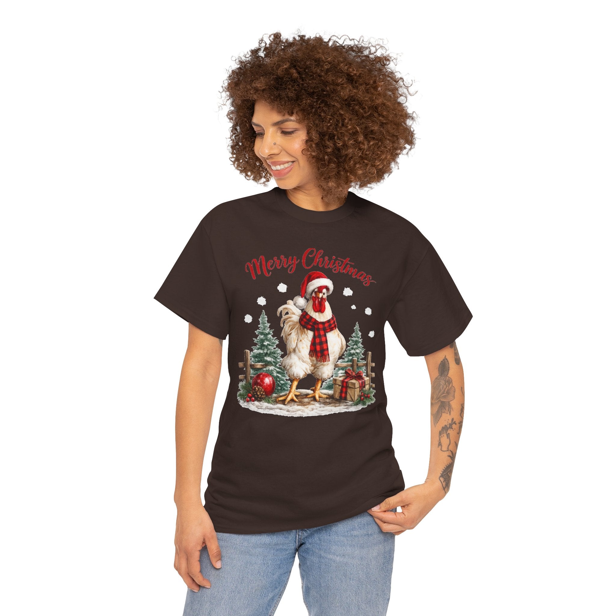 Christmas Rooster T‑Shirt – 'Merry Christmas' Festive Rooster Holiday Tee