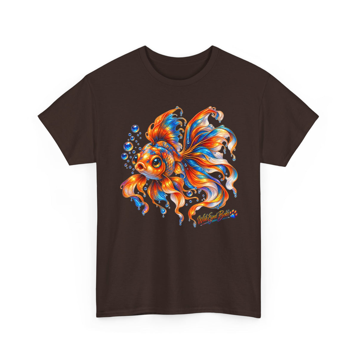 Goldfish Art T-Shirt — Colorful Fantail Goldfish Illustration Tee