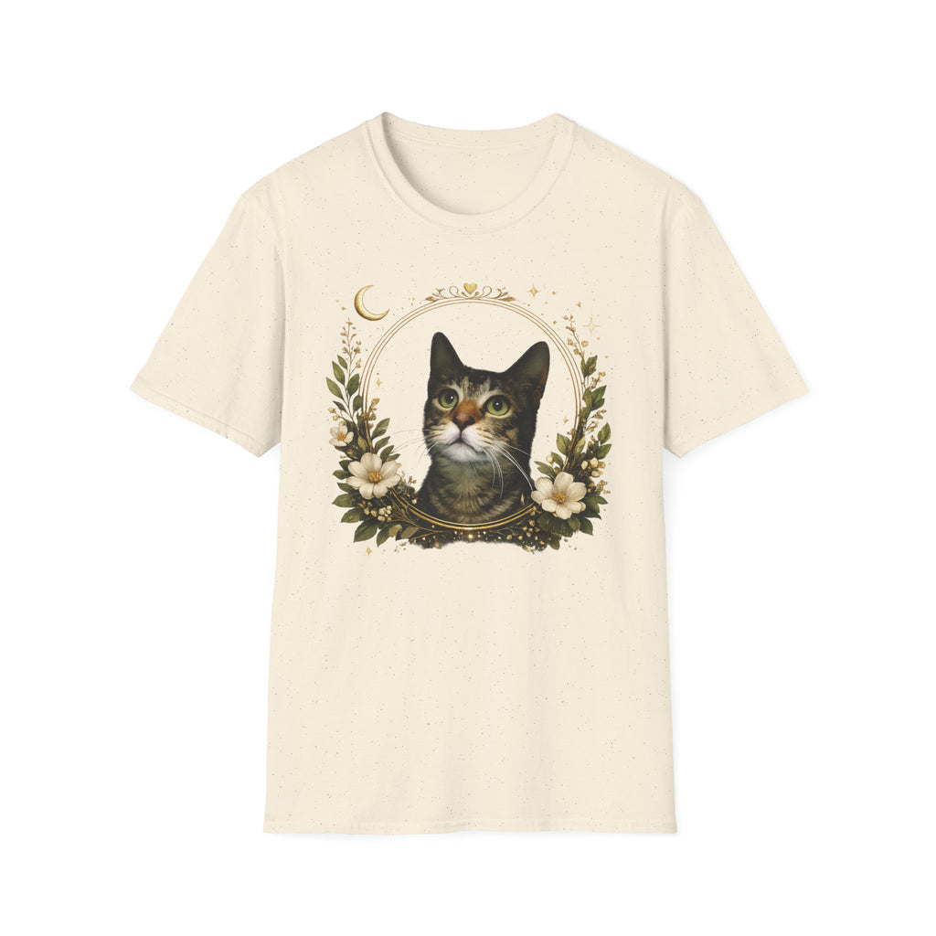 Cat Portrait T-Shirt – Vintage Floral Tabby Tee