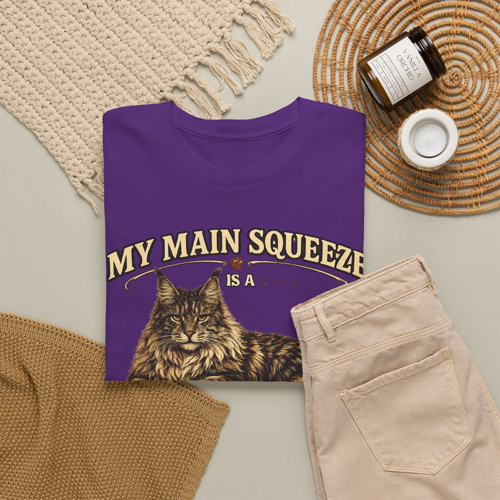 Maine Coon Cat T-Shirt — "My Main Squeeze" Vintage Cat Lover Tee