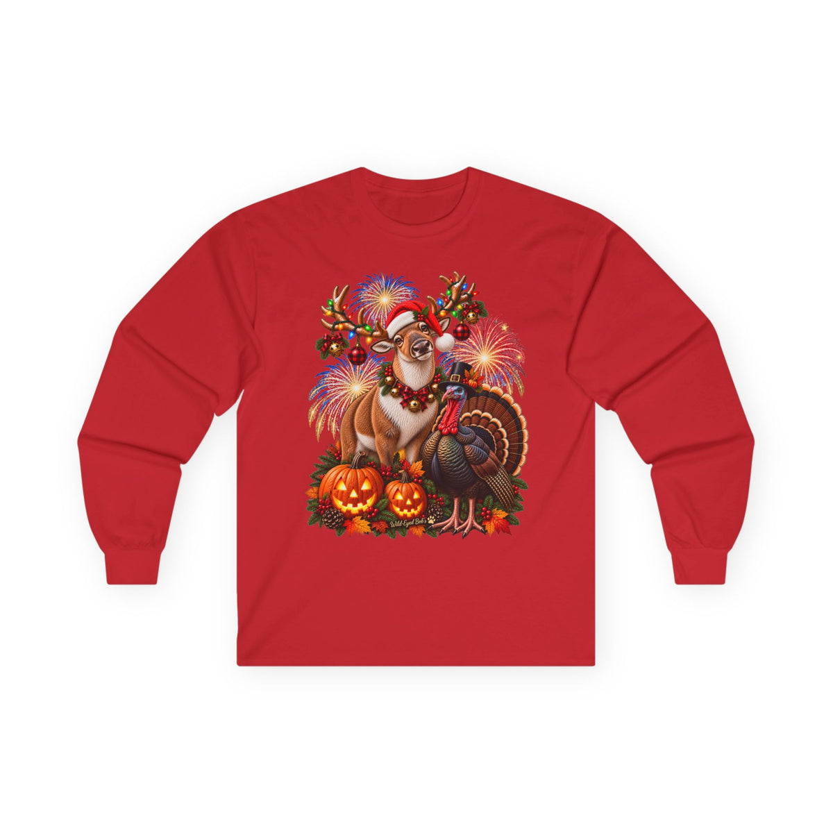 Four Holidays One Shirt  , Halloween , Thanksgiving, Christmas and New Year's Shirt