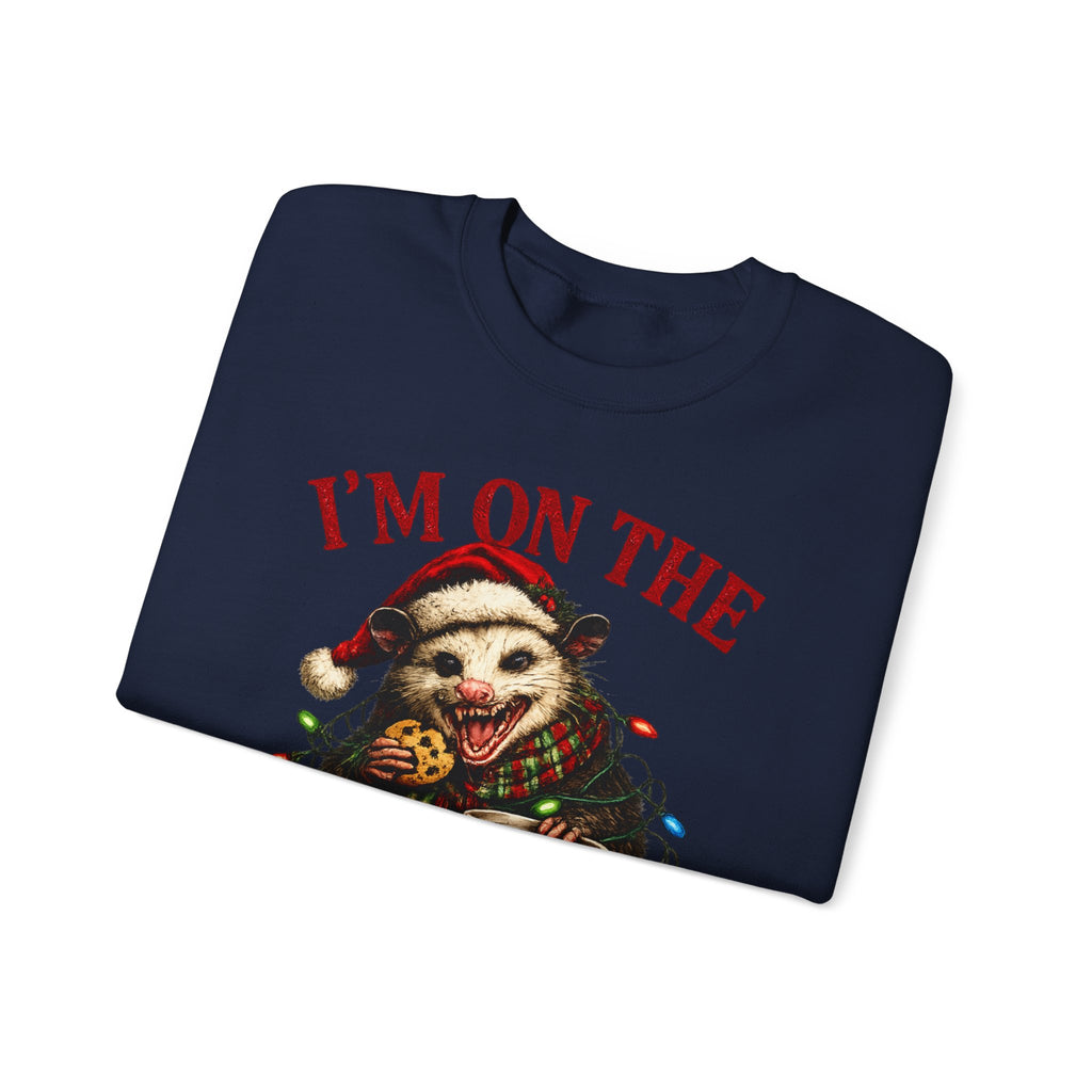 Sweatshirt - "I'm On The Naughty List" possum Christmas Crewneck