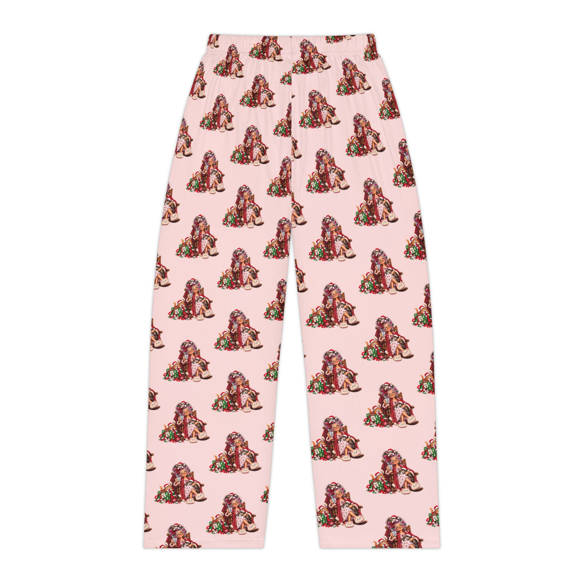 Cat Lady Christmas Pajama Pants – Women’s Pink All-Over Print Loungewear