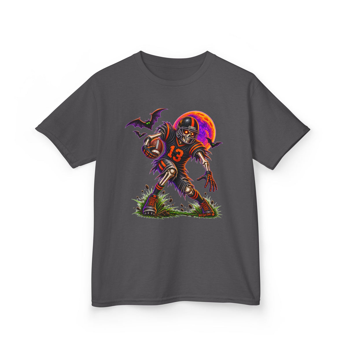 Kids Football Zombie Tee — Spooky Player #13 Halloween Shirt