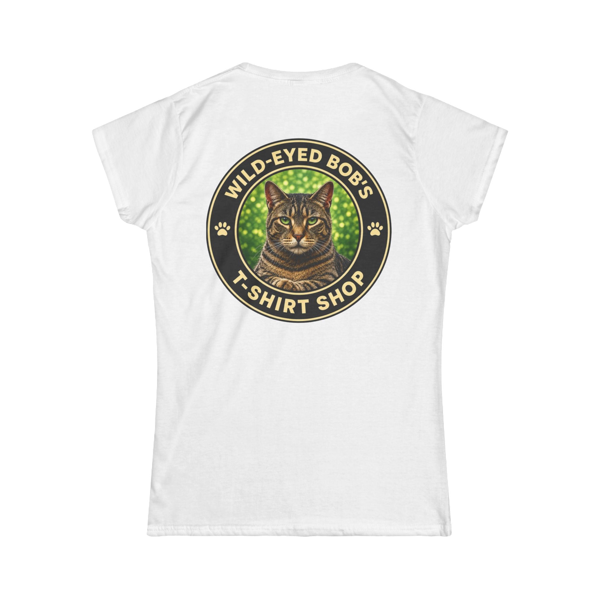 "Wild-Eyed Bob's T-Shirt Shop" Cat Logo Tee