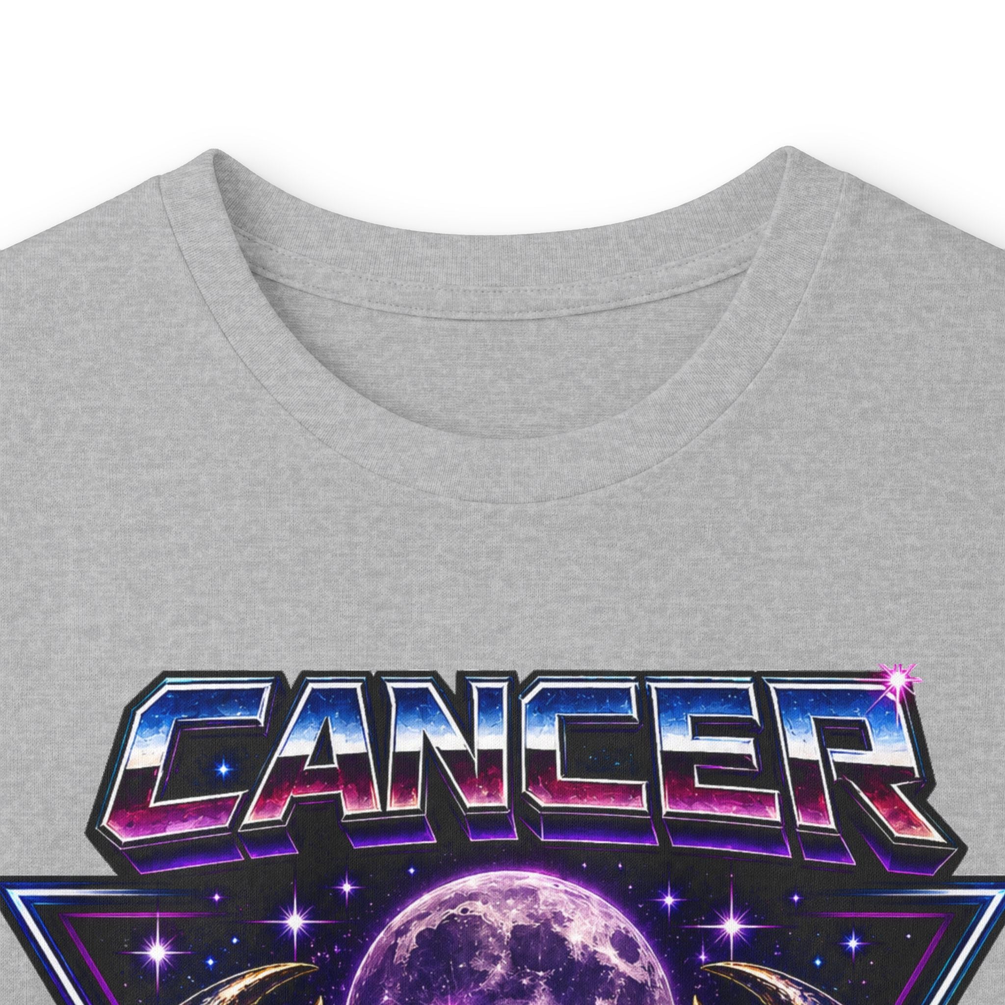 Cosmic Cancer Zodiac Crab Long Sleeve Tee — Retro Space Graphic "Cancer" Zodiac Shirt