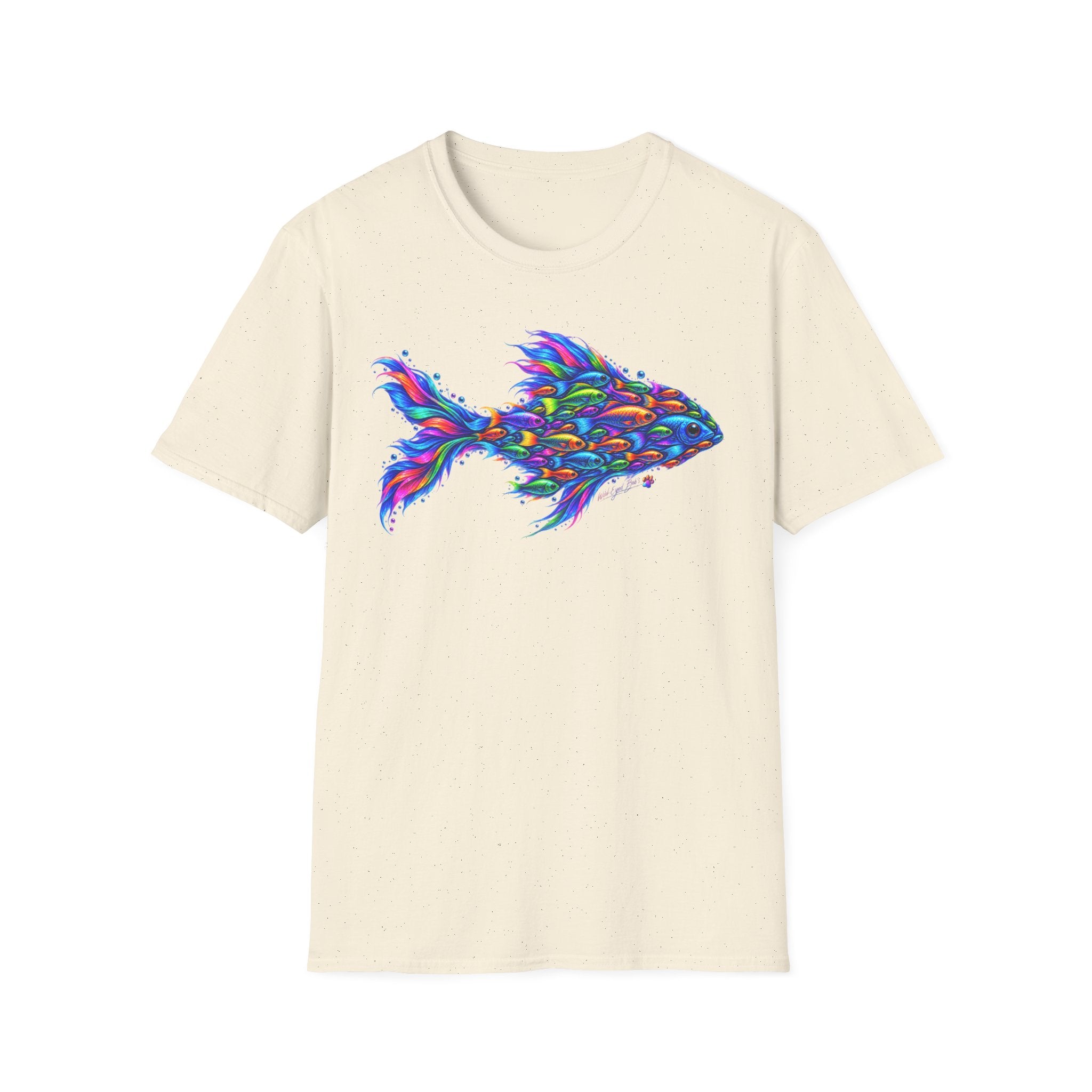 Colorful Fish Graphic T-Shirt — Vibrant Psychedelic Aquarium Art Tee