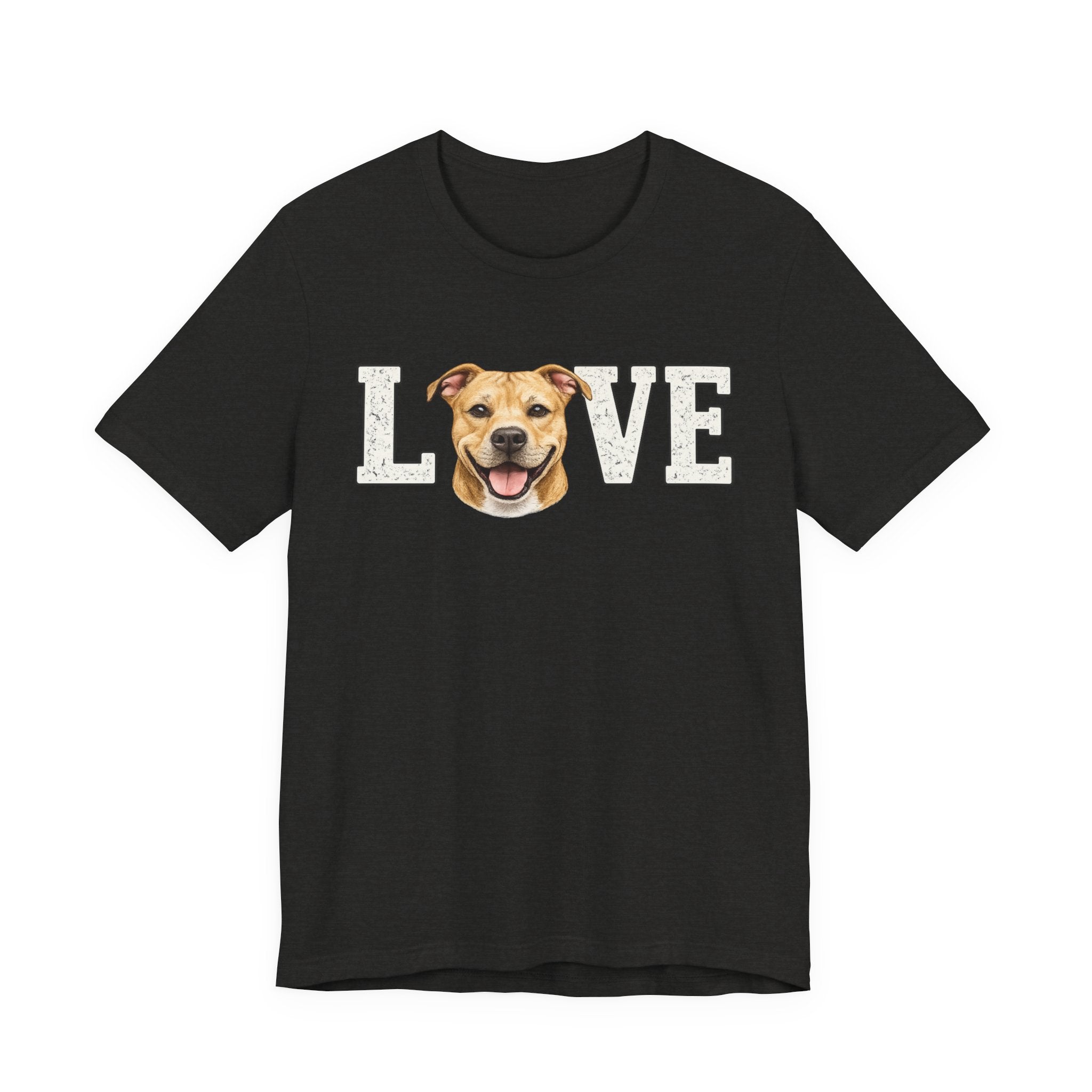 Pit Bull Love T-Shirt — 'LOVE' with Happy Puppy Face Tee