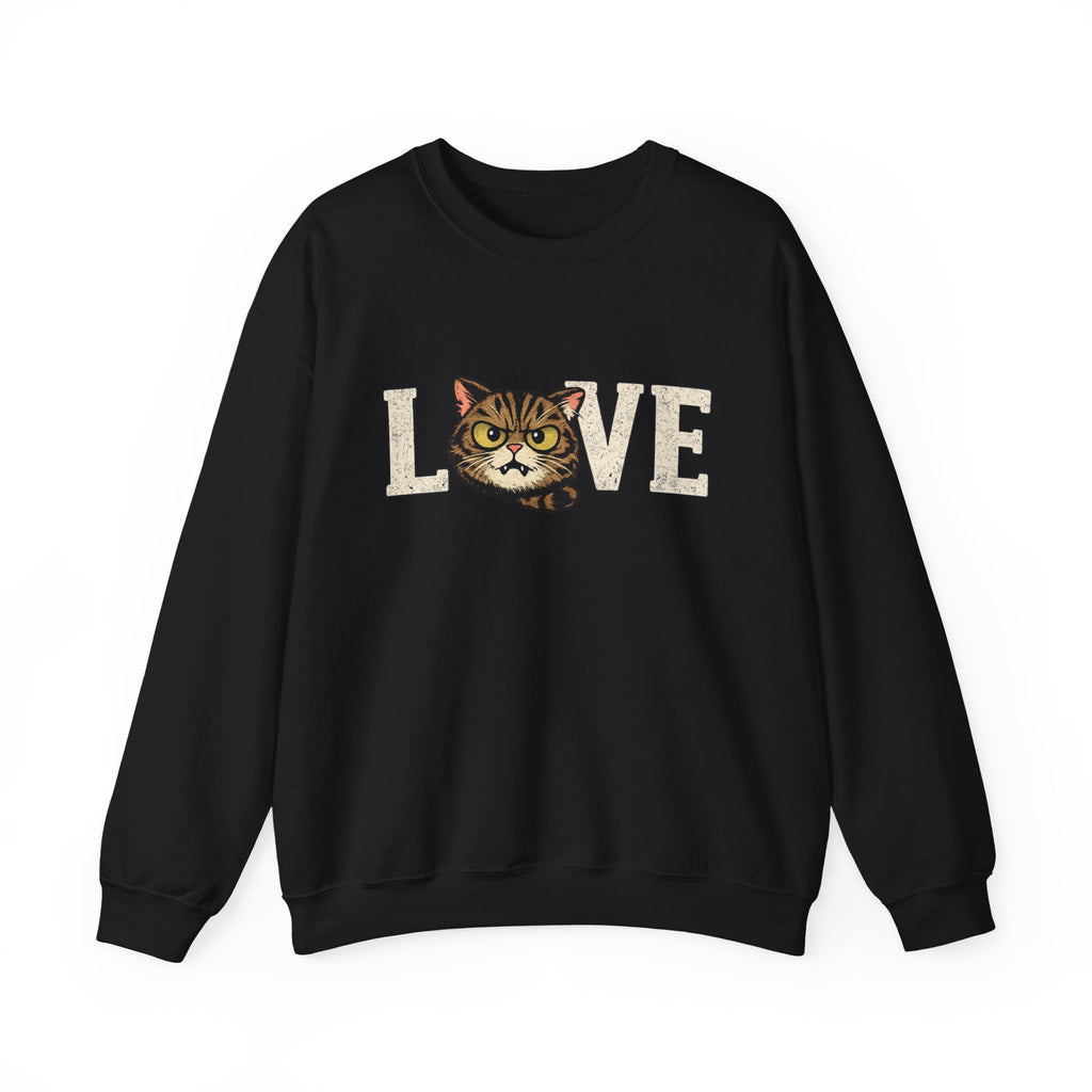 Cat Love Sweatshirt — Vintage Tabby Kitty Crewneck