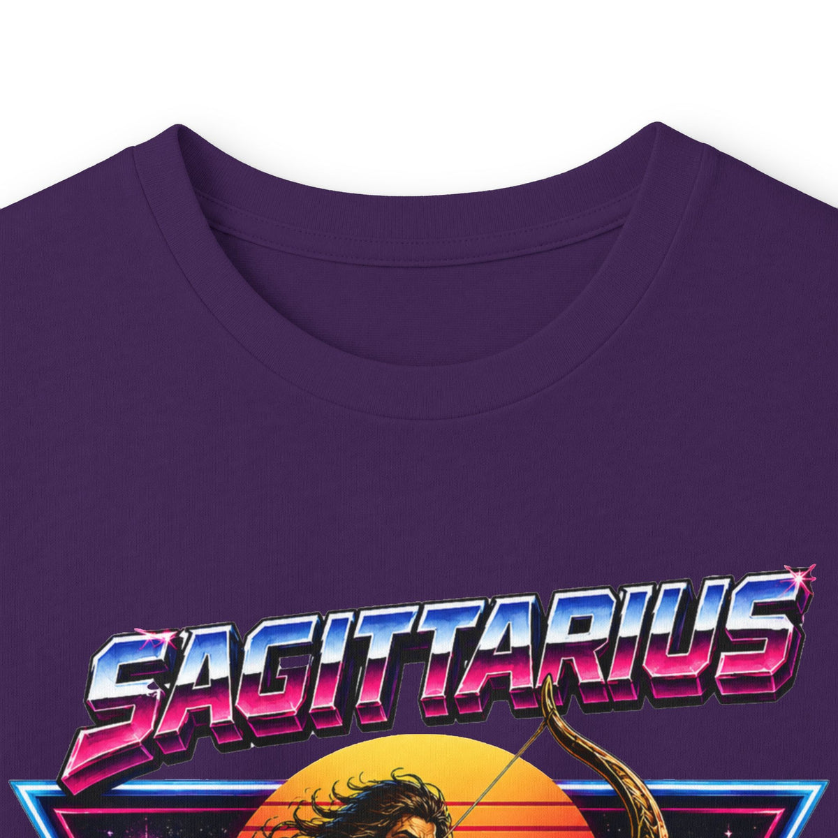 Retro Synthwave Centaur Long Sleeve Zodiac Tee