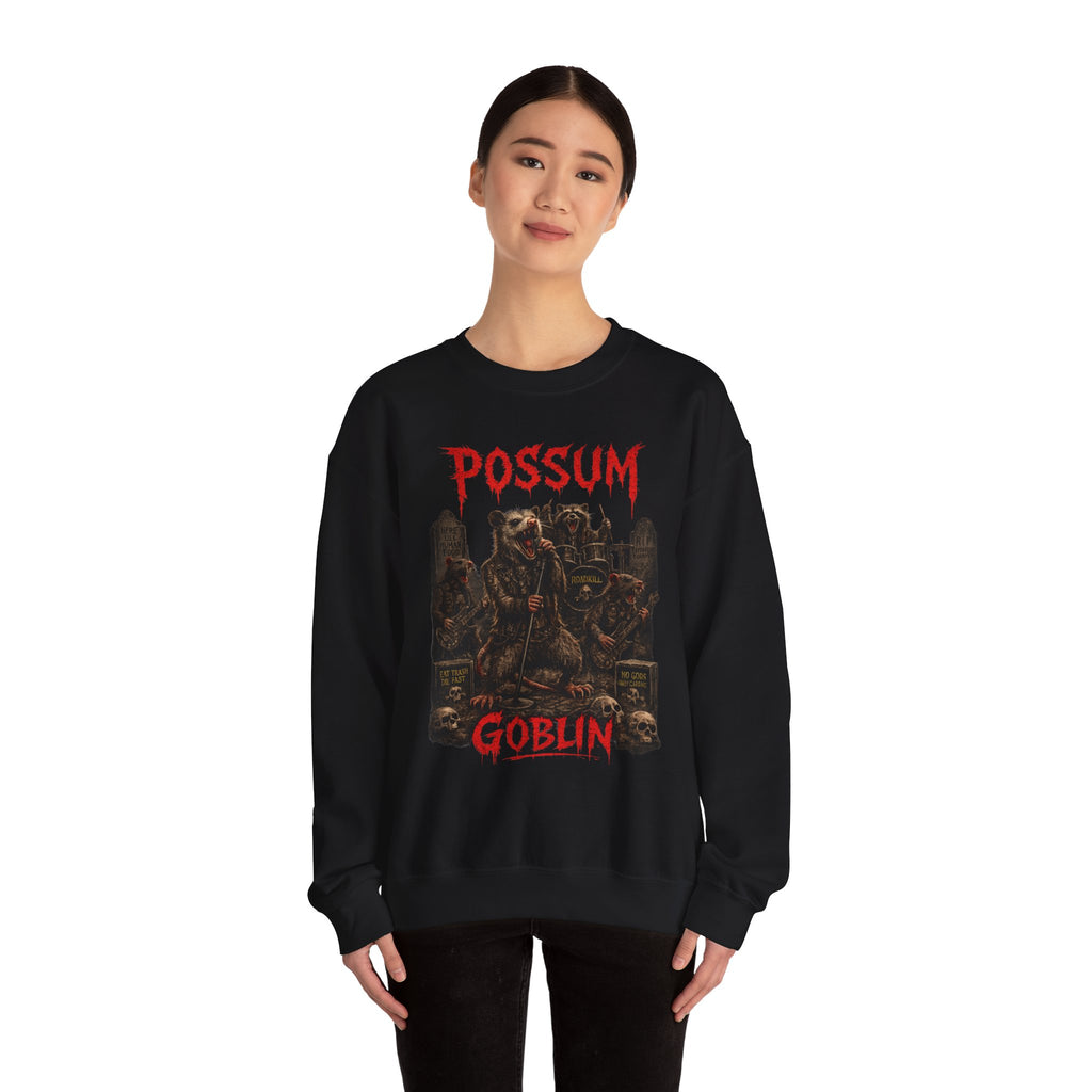 Possum Goblin Sweatshirt — Gothic Creature Graphic Crewneck