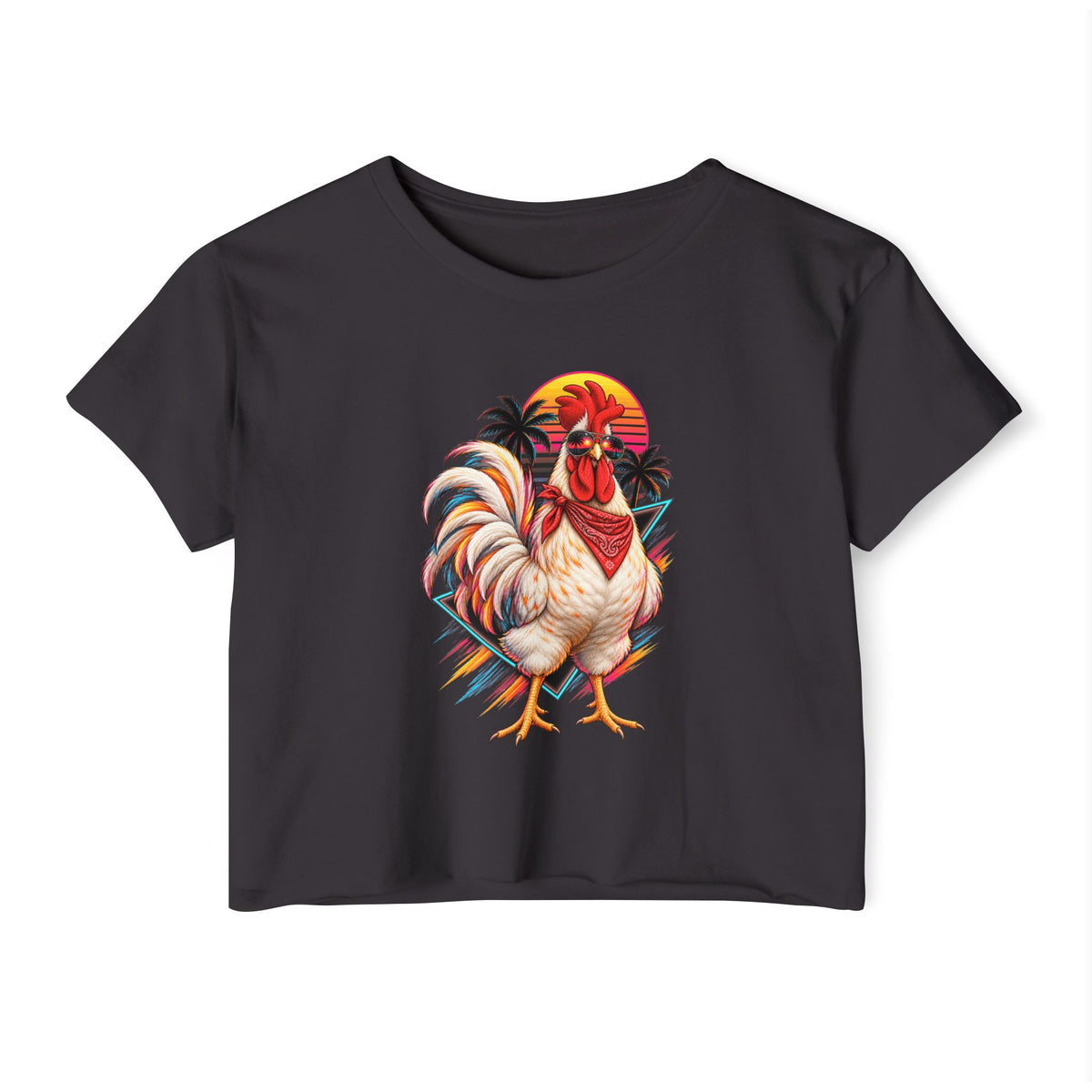 Rooster Sunset Crop Top — Women's Festival Tank Top