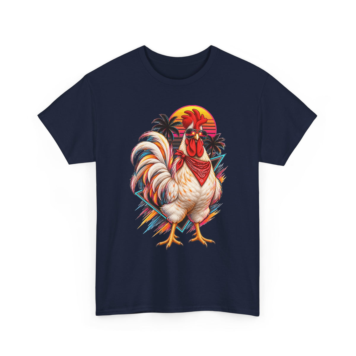 Rooster Sunset T-Shirt — Tropical Vintage Rooster Graphic Tee