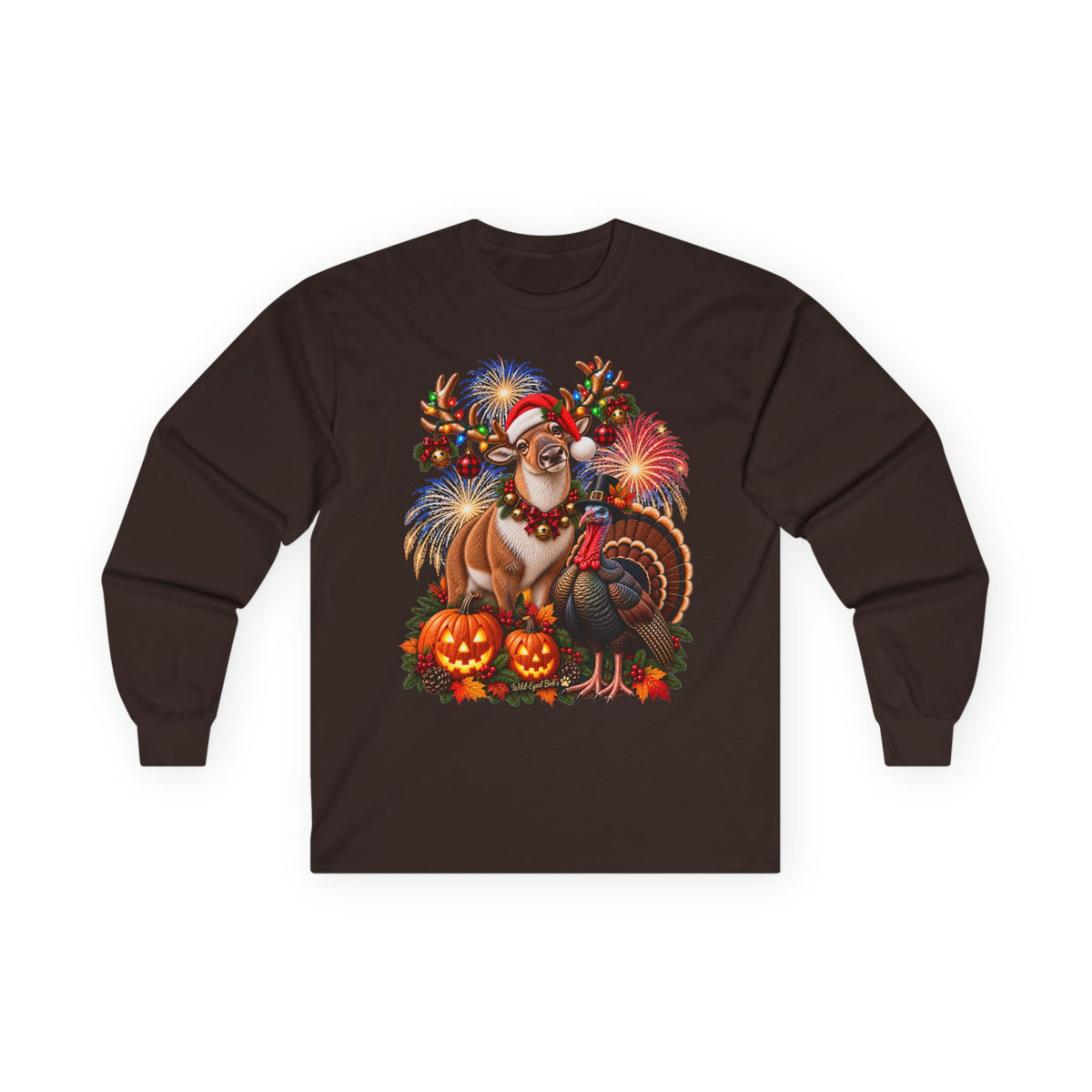 Four Holidays One Shirt  , Halloween , Thanksgiving, Christmas and New Year's Shirt