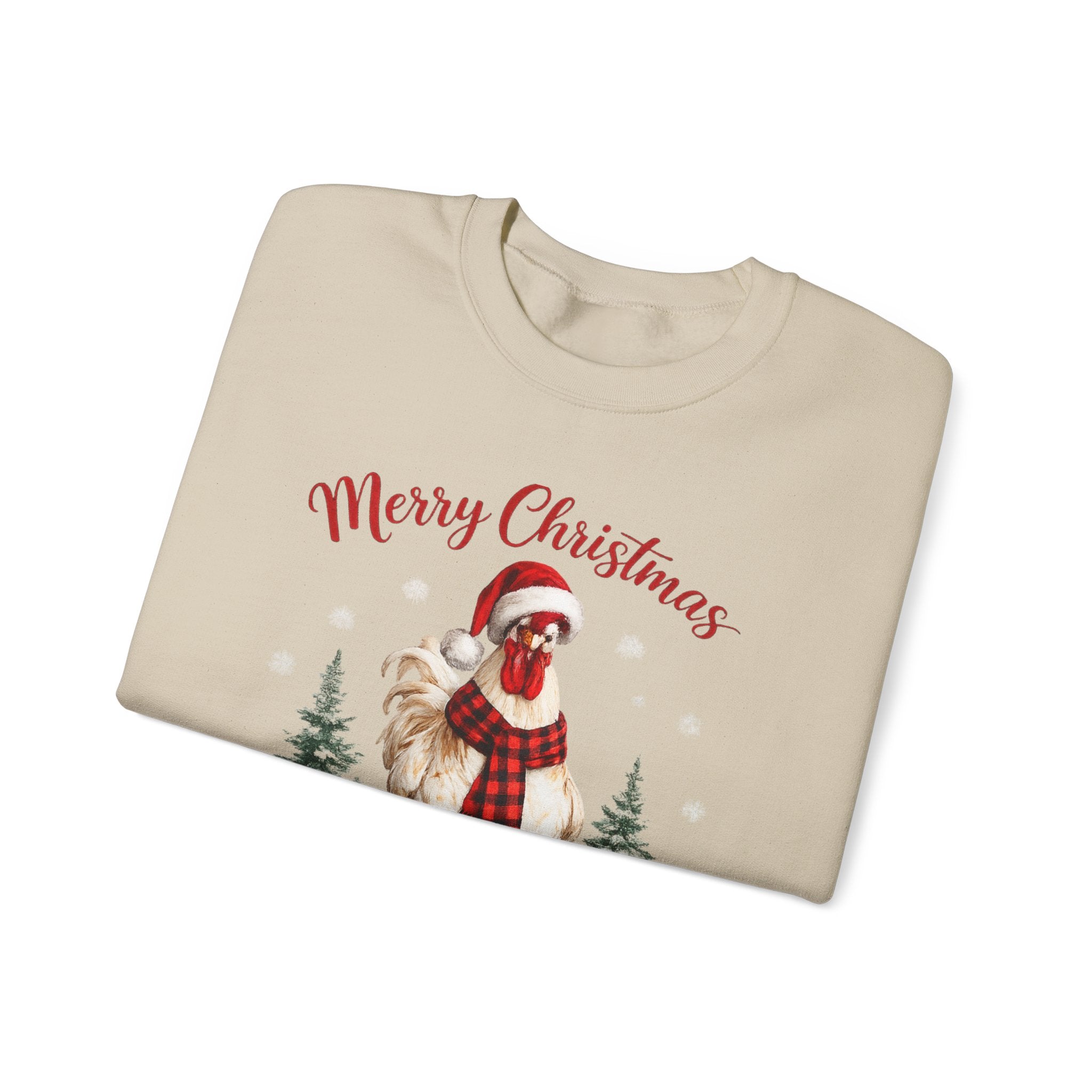 Christmas Rooster Sweatshirt - 'Merry Christmas' Festive Holiday Crewneck