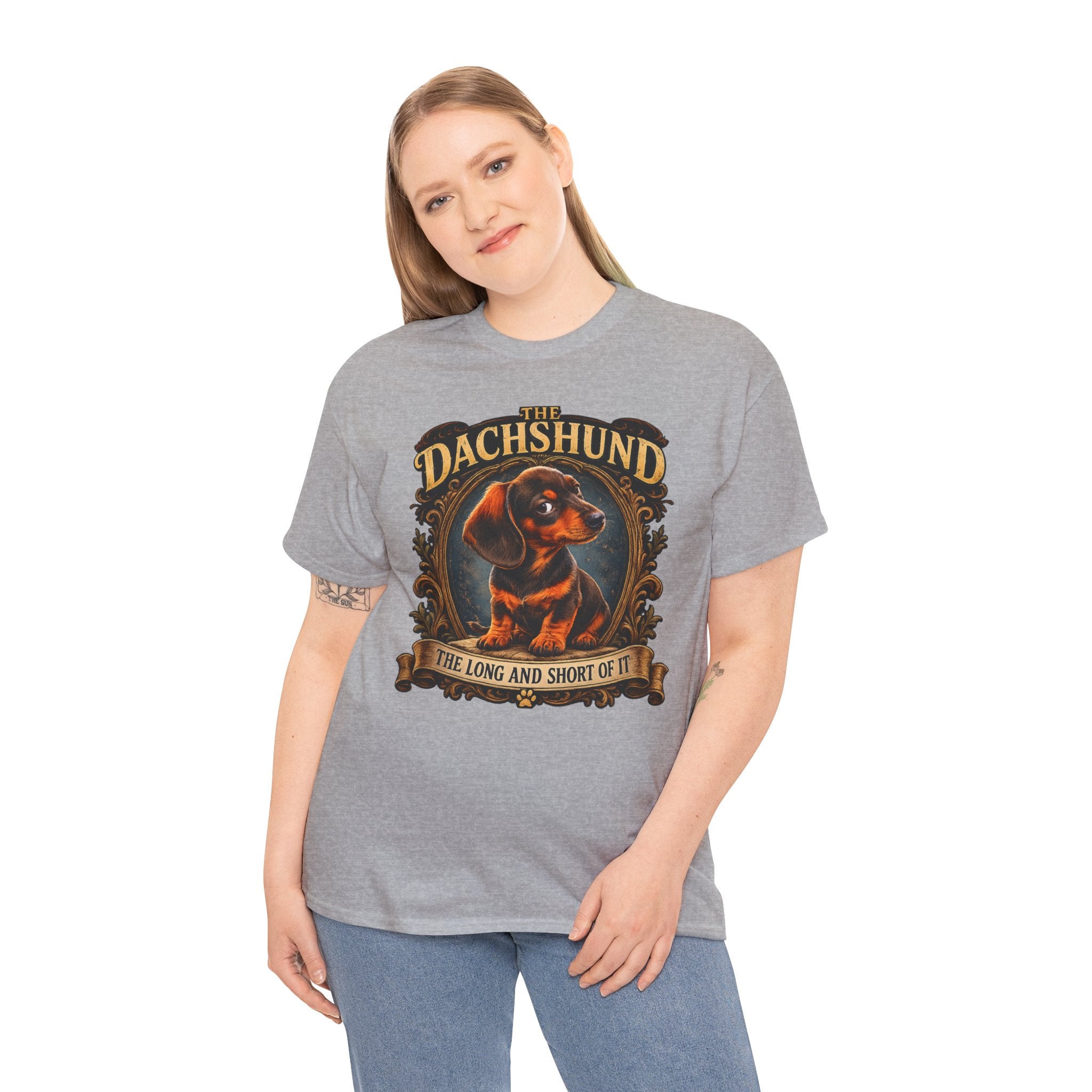Dachshund Tee - "The Long and Short of It" Vintage Dog T-Shirt