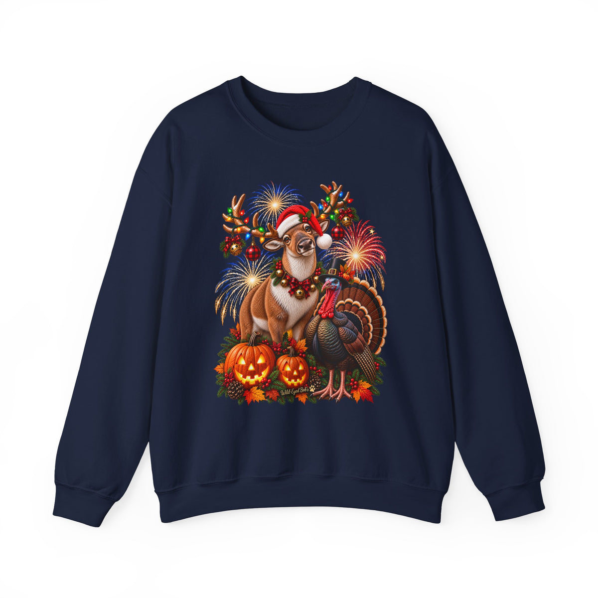 Four Holidays  One Shirt - Halloween Thanksgiving. Christmas and New year