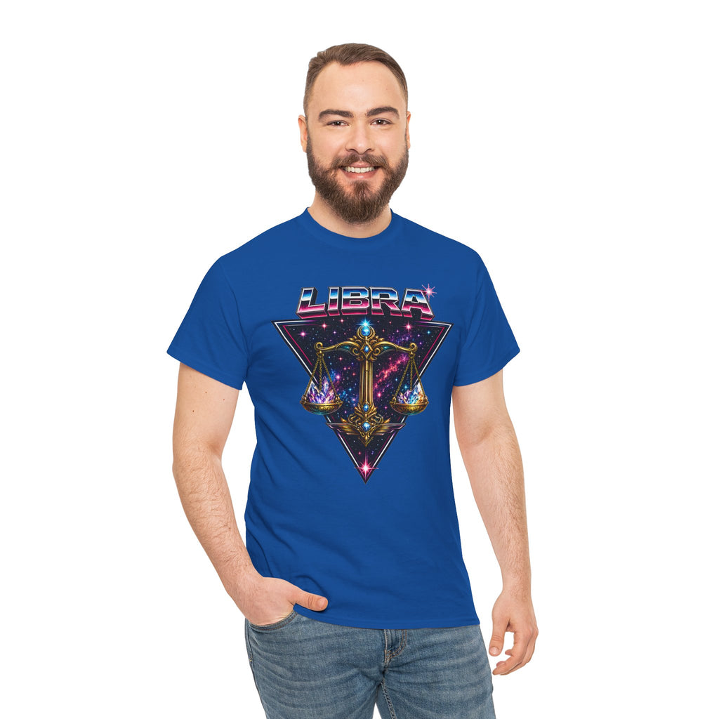 Libra Zodiac T‑Shirt — Retro Cosmic Scales Astrology Tee