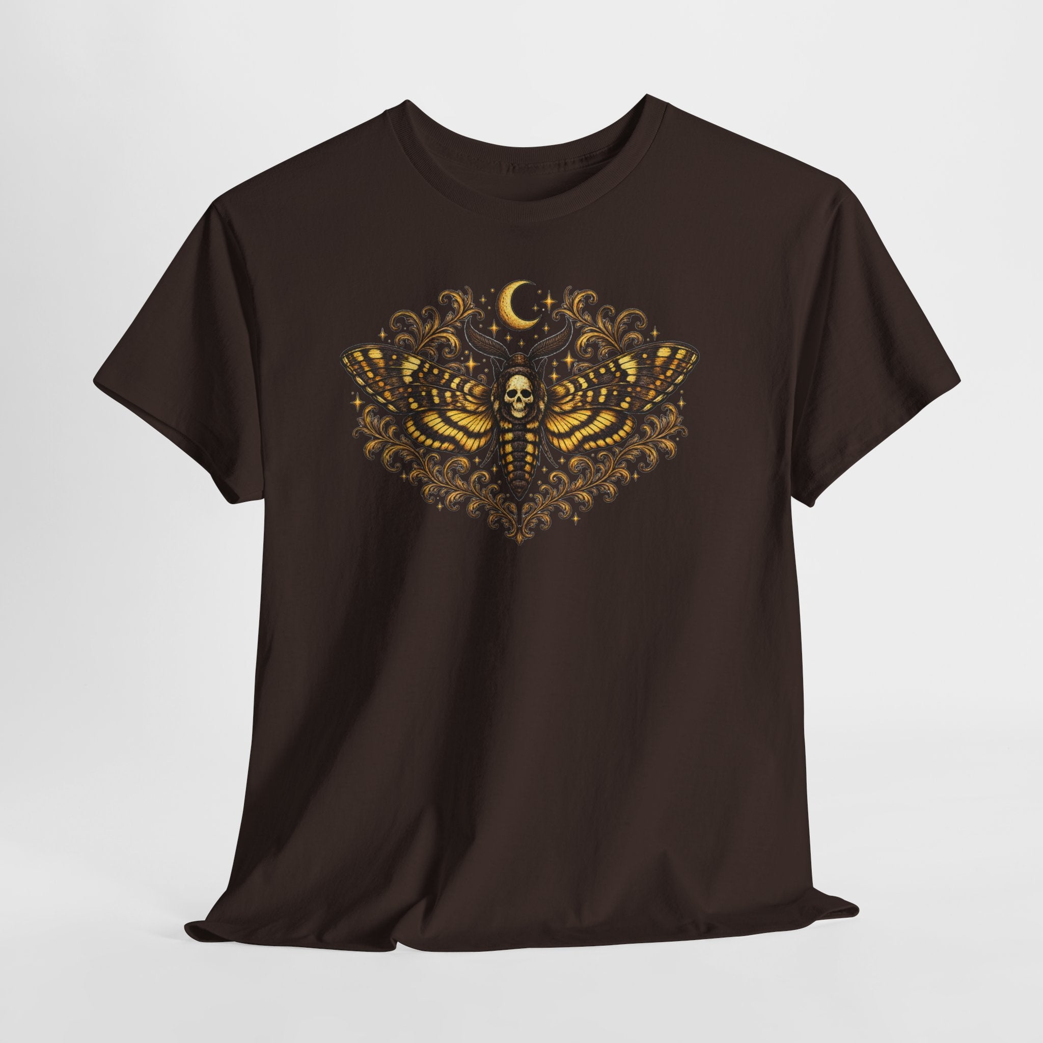 Mystic Moth Tee — Golden Moon, Death Moth Graphic T-Shirt