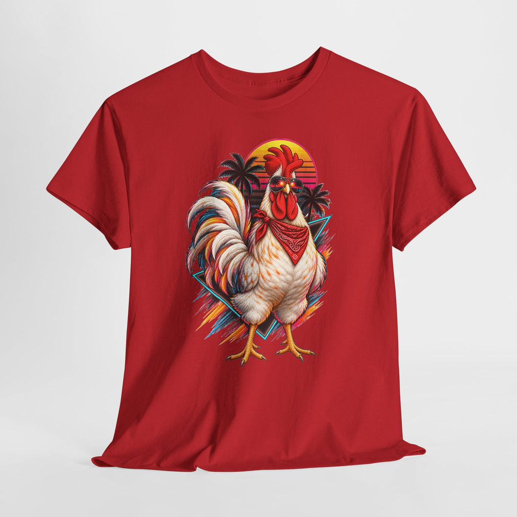 Rooster Sunset T-Shirt — Tropical Vintage Rooster Graphic Tee
