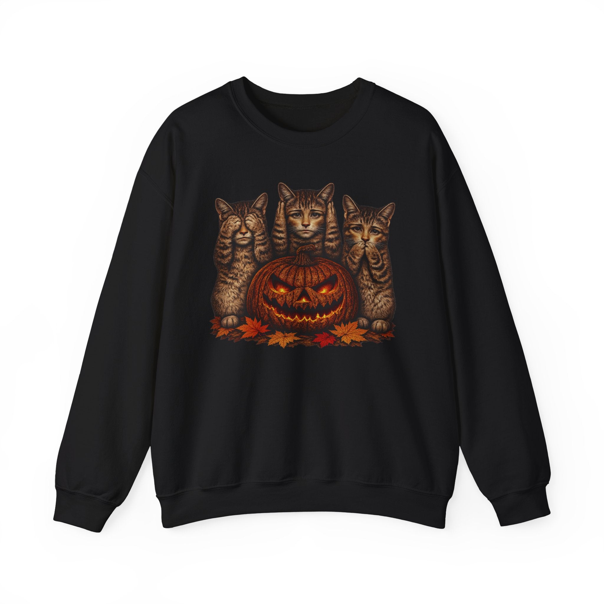 Halloween Cat Pumpkin Crewneck Sweatshirt