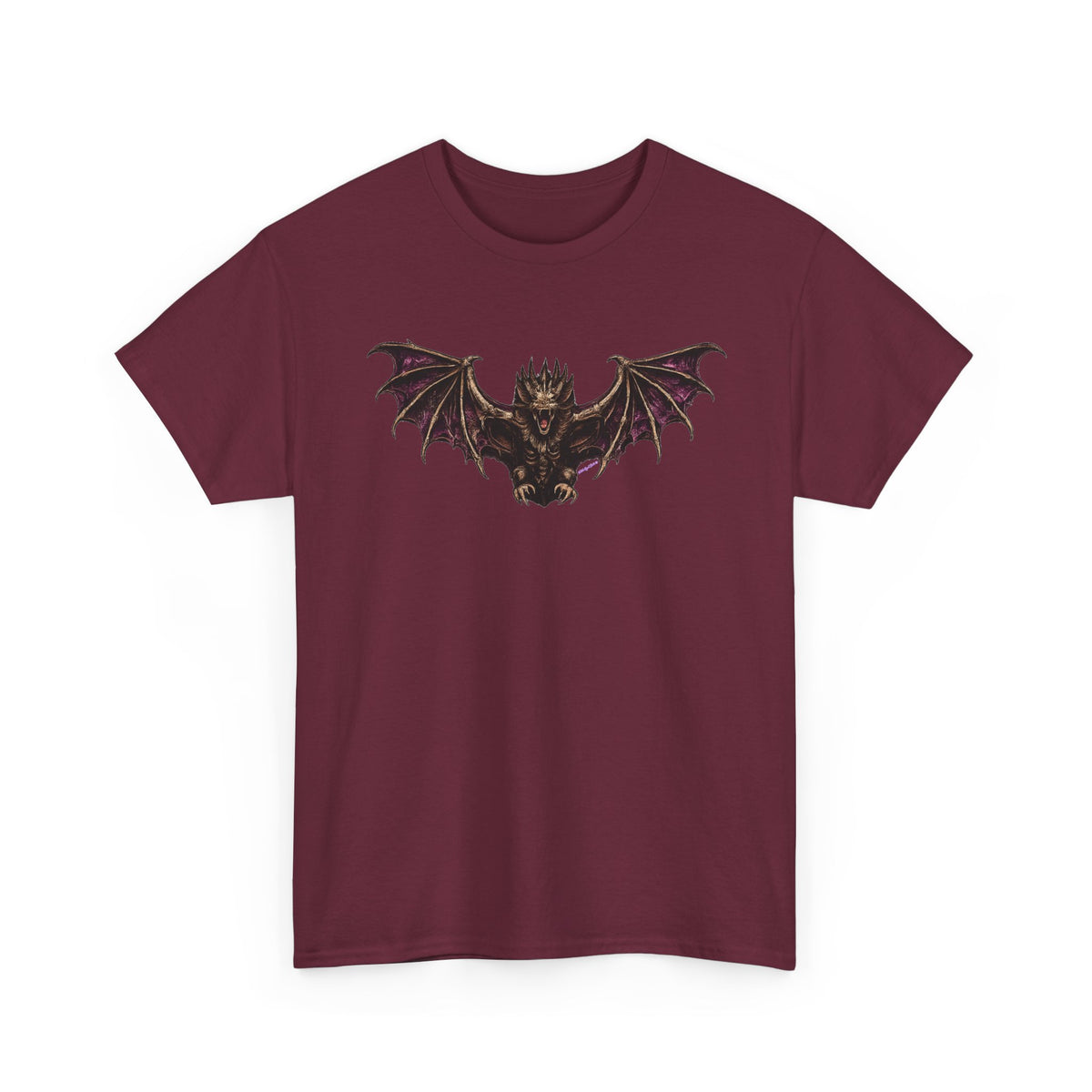 Gothic Flying Bat Tee - Dark Vampire Night Graphic Shirt