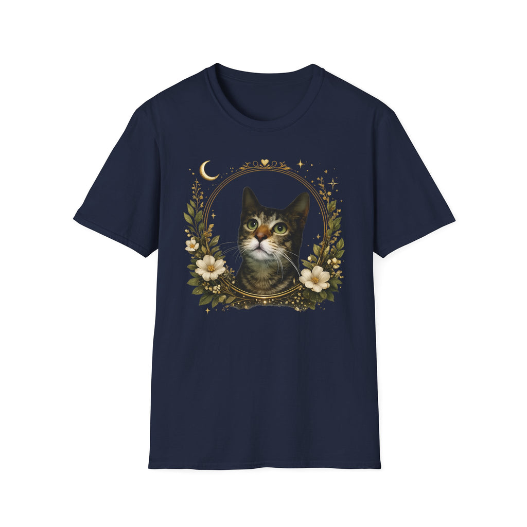 Cat Portrait T-Shirt – Vintage Floral Tabby Tee