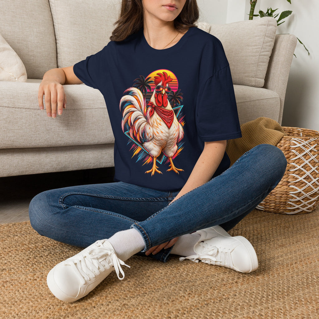 Rooster Sunset T-Shirt — Tropical Rooster Graphic Tee