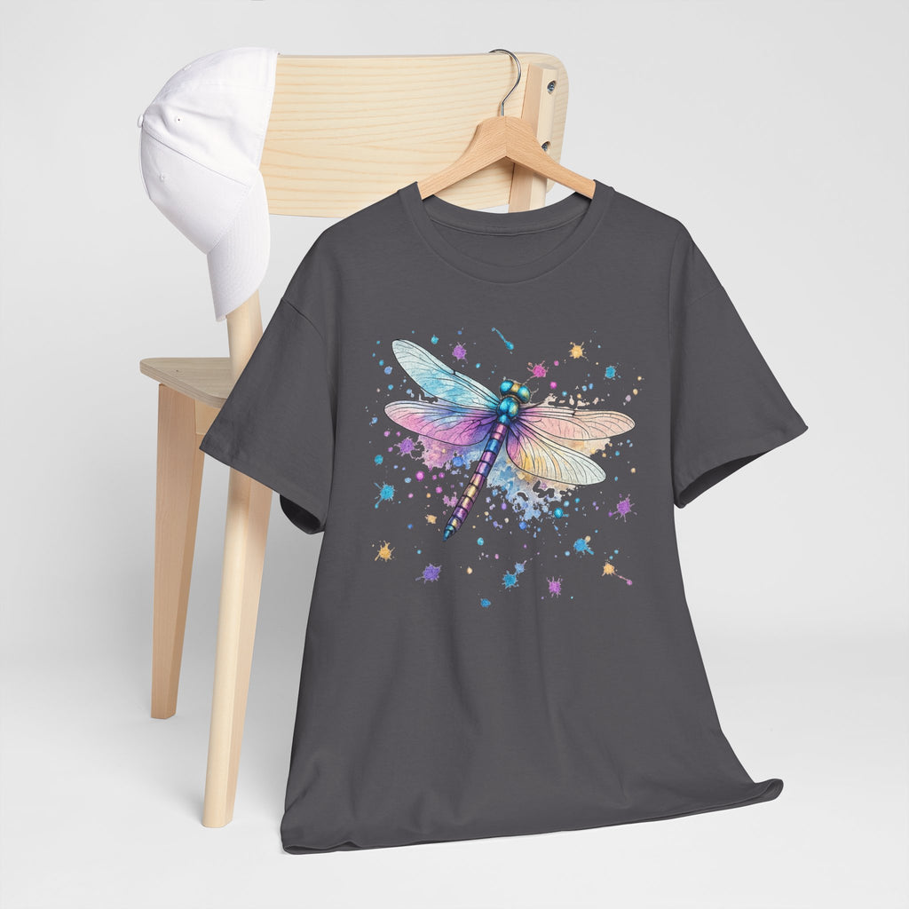 Dragonfly Watercolor T-Shirt — Pastel Splatter Nature Tee