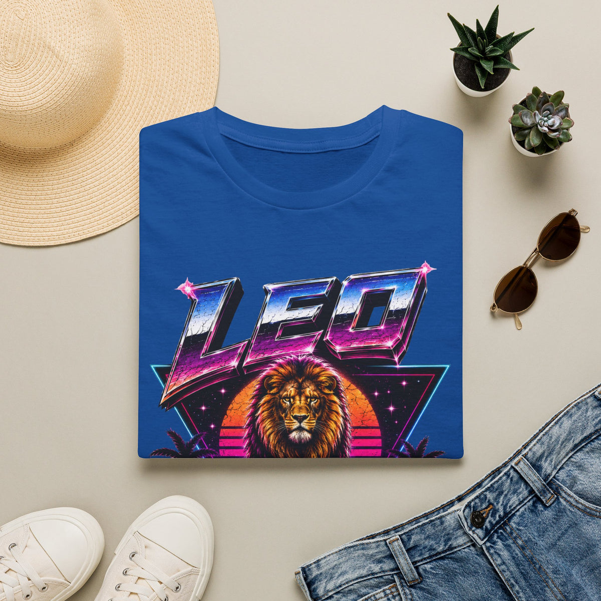 Leo Zodiac T-Shirt — Retro 80s Lion Astrology Tee