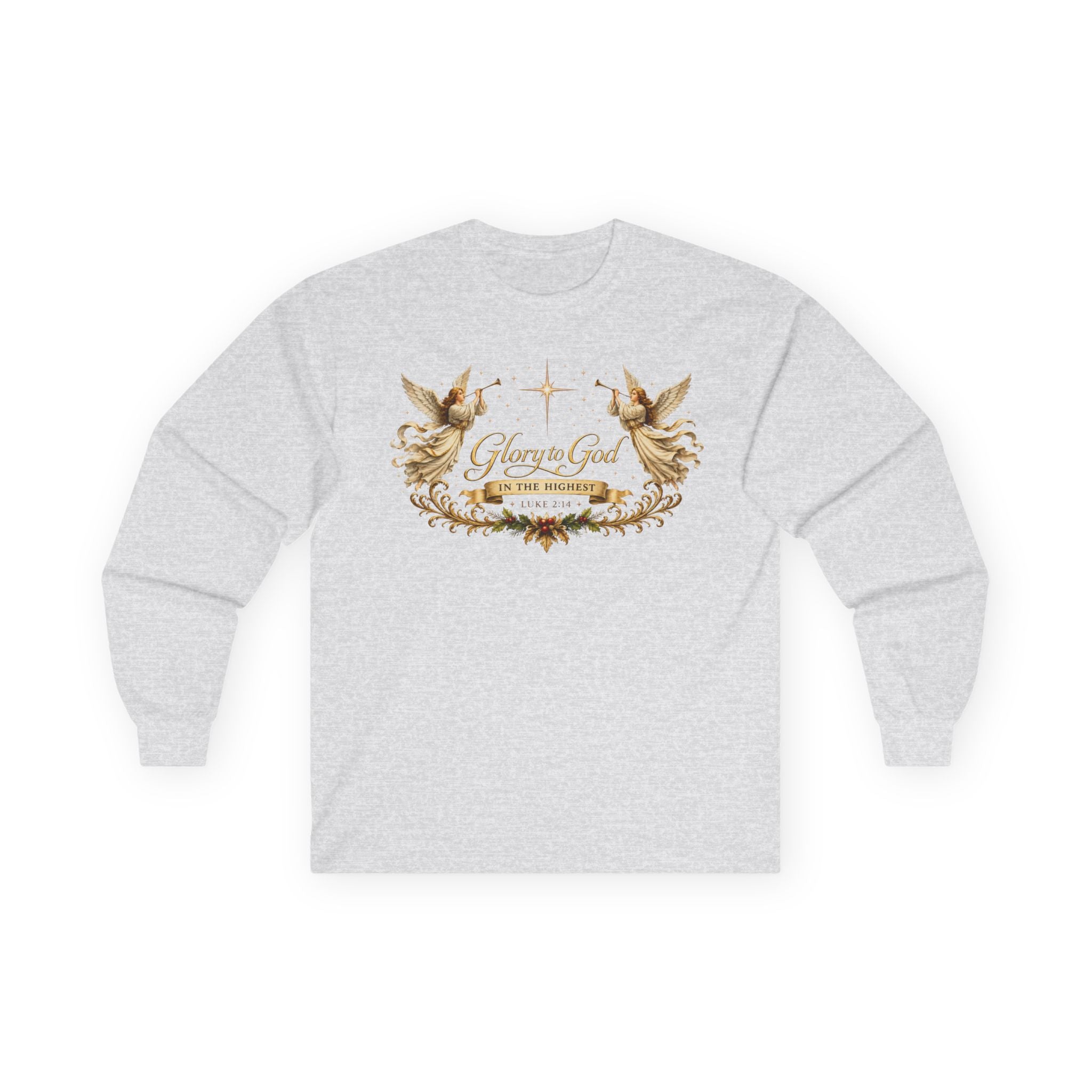 "Glory to God" Angel Christmas long sleeve Holiday Shirt