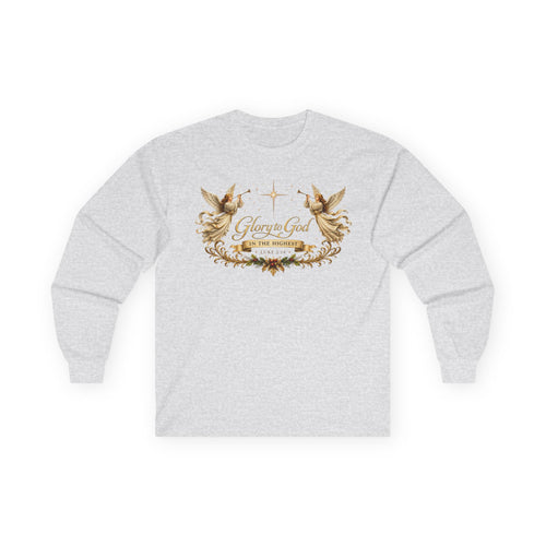 "Glory to God" Angel Christmas long sleeve Holiday Shirt