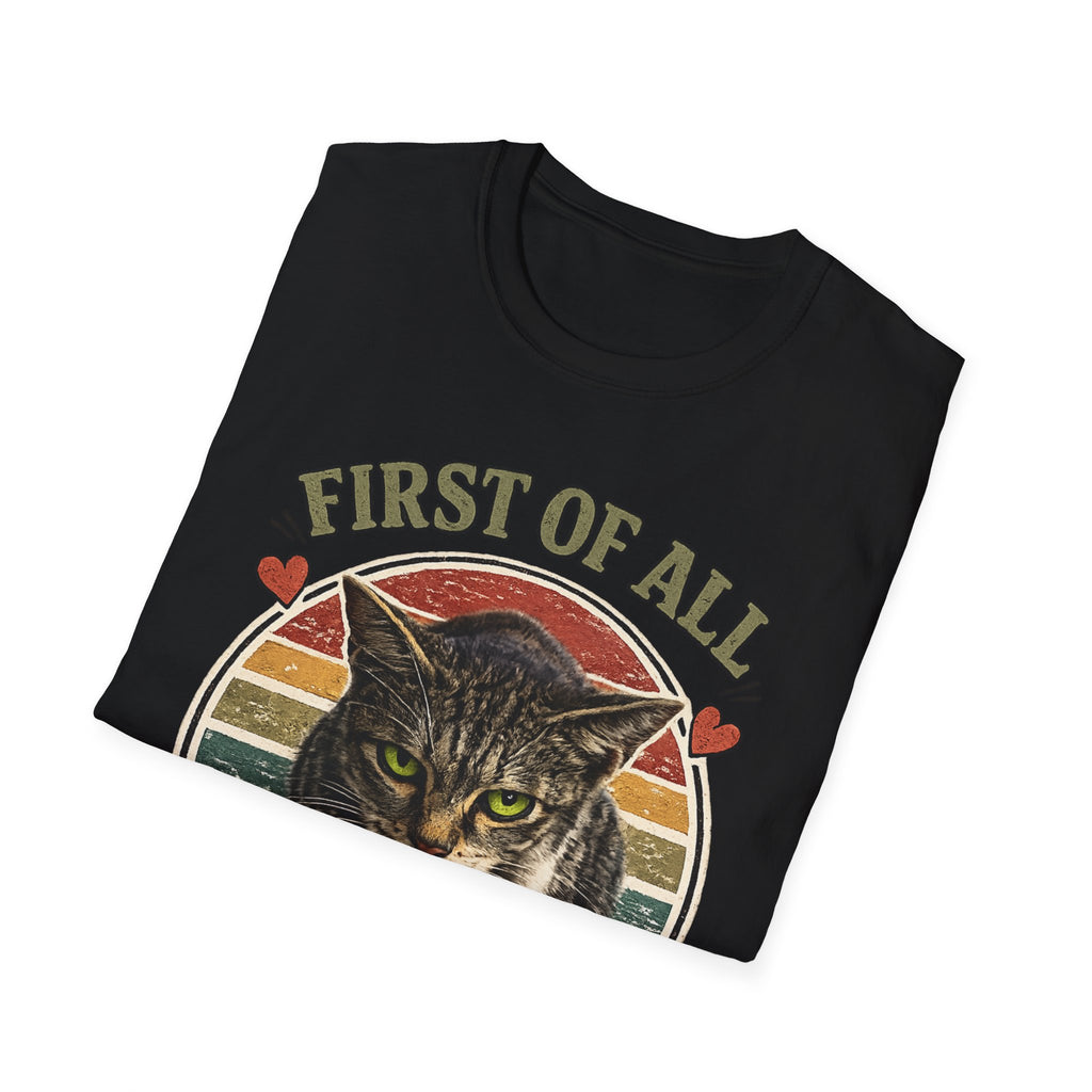 Cat T‑Shirt — “First of All I’m a Delight” Vintage Cat Graphic Tee