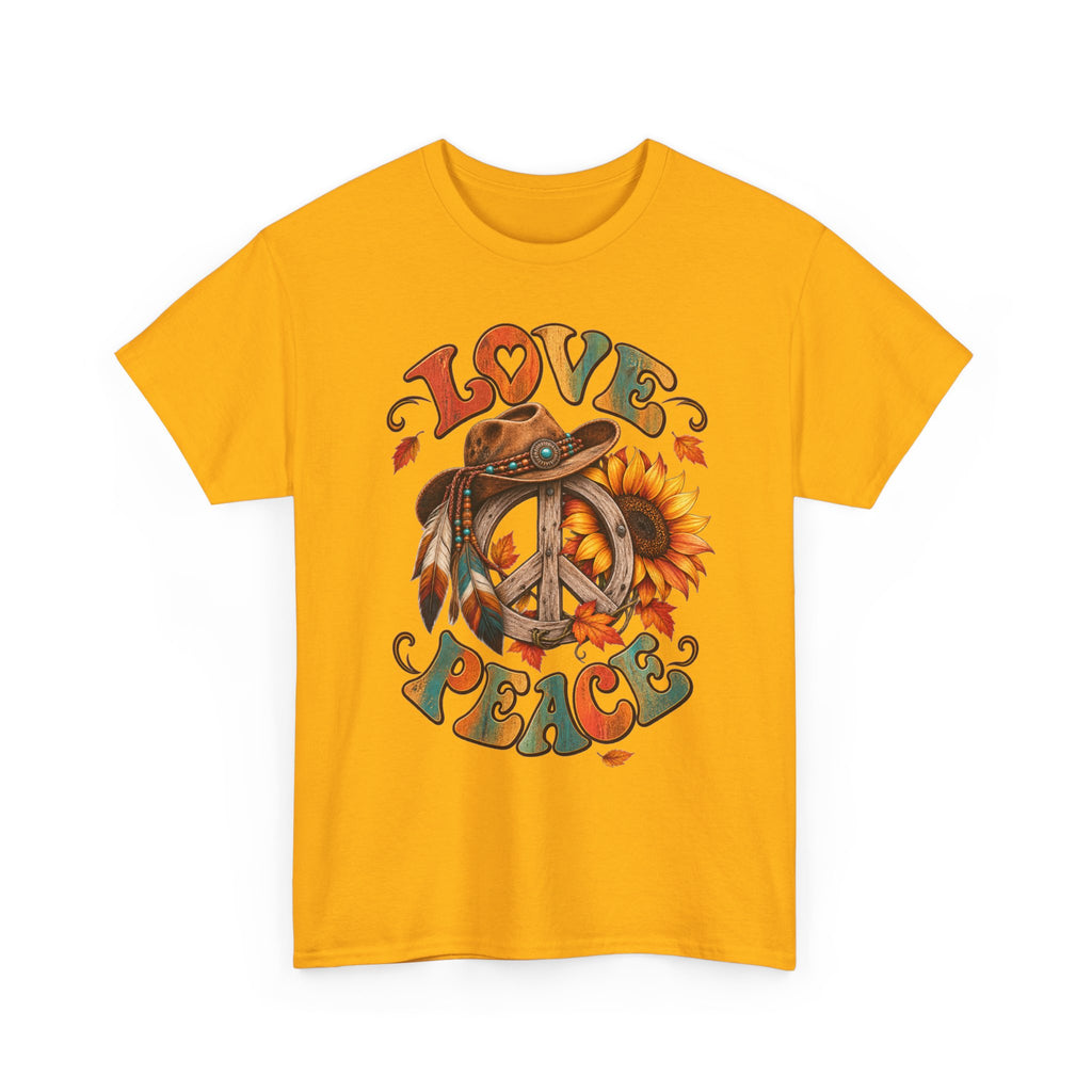Love & Peace Retro Sunflower Boho Graphic Tee