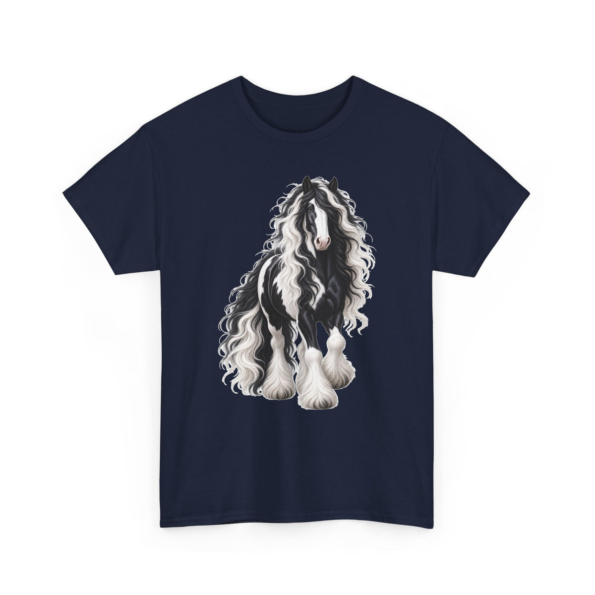 Gypsy Vanner Horse T-Shirt — Artistic Black & White Draft Horse Tee
