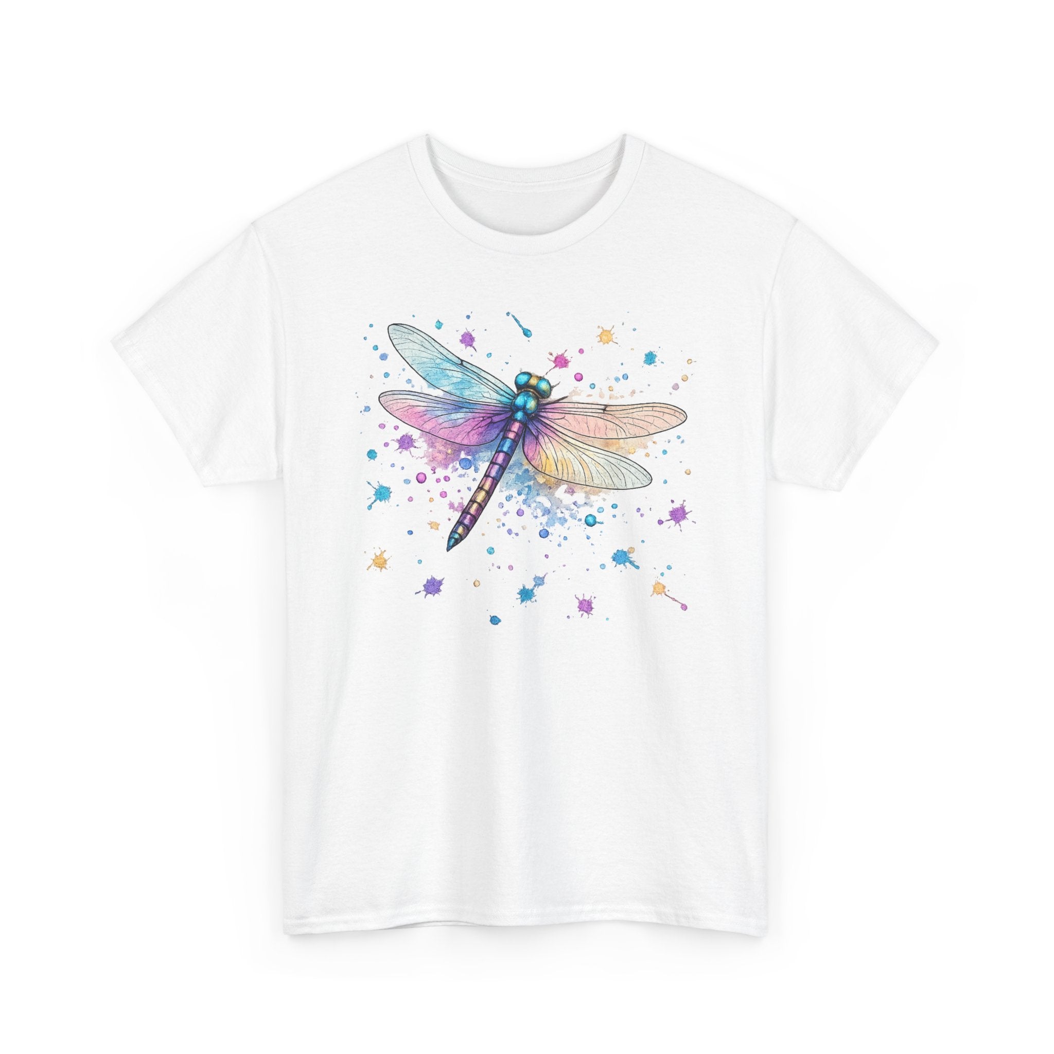 Dragonfly Watercolor T-Shirt — Pastel Splatter Nature Tee